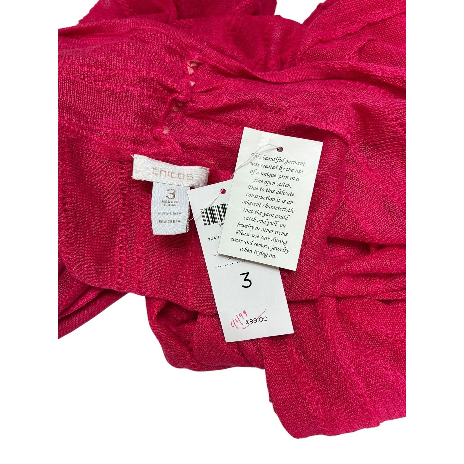 CHILDS Chico’s Cheryl linen cardigan jacket in California raspberry Size L / US 10 / IT 46 - 4 Thumbnail