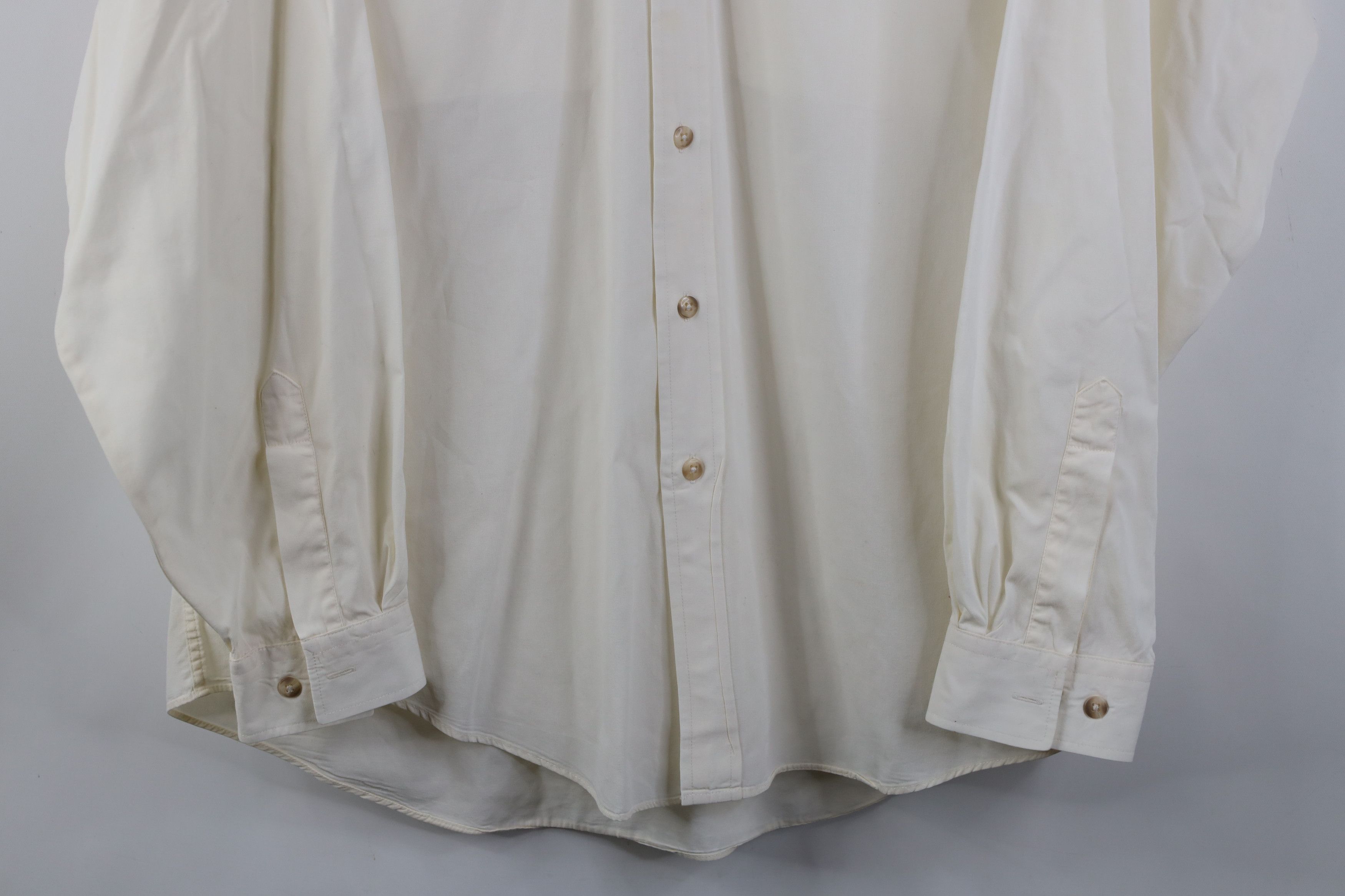 Gap Vintage 90s Gap Collared Button Down Shirt Cream Cotton Size US L / EU 52-54 / 3 - 3 Thumbnail