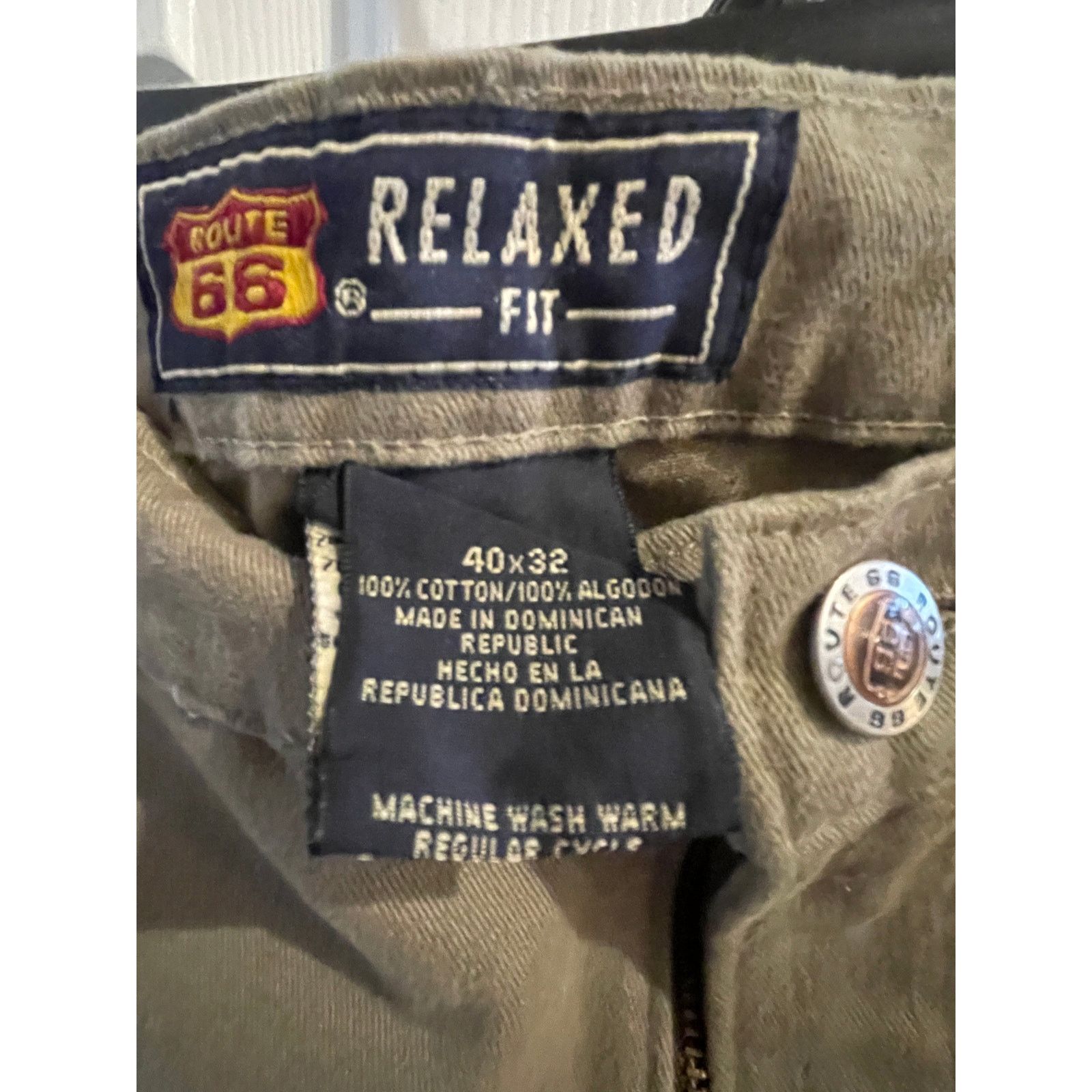 Route 66 Route 66 Relaxed Fit Khaki Pants Men 40x32 Cotton Casual Size US 40 / EU 56 - 2 Thumbnail