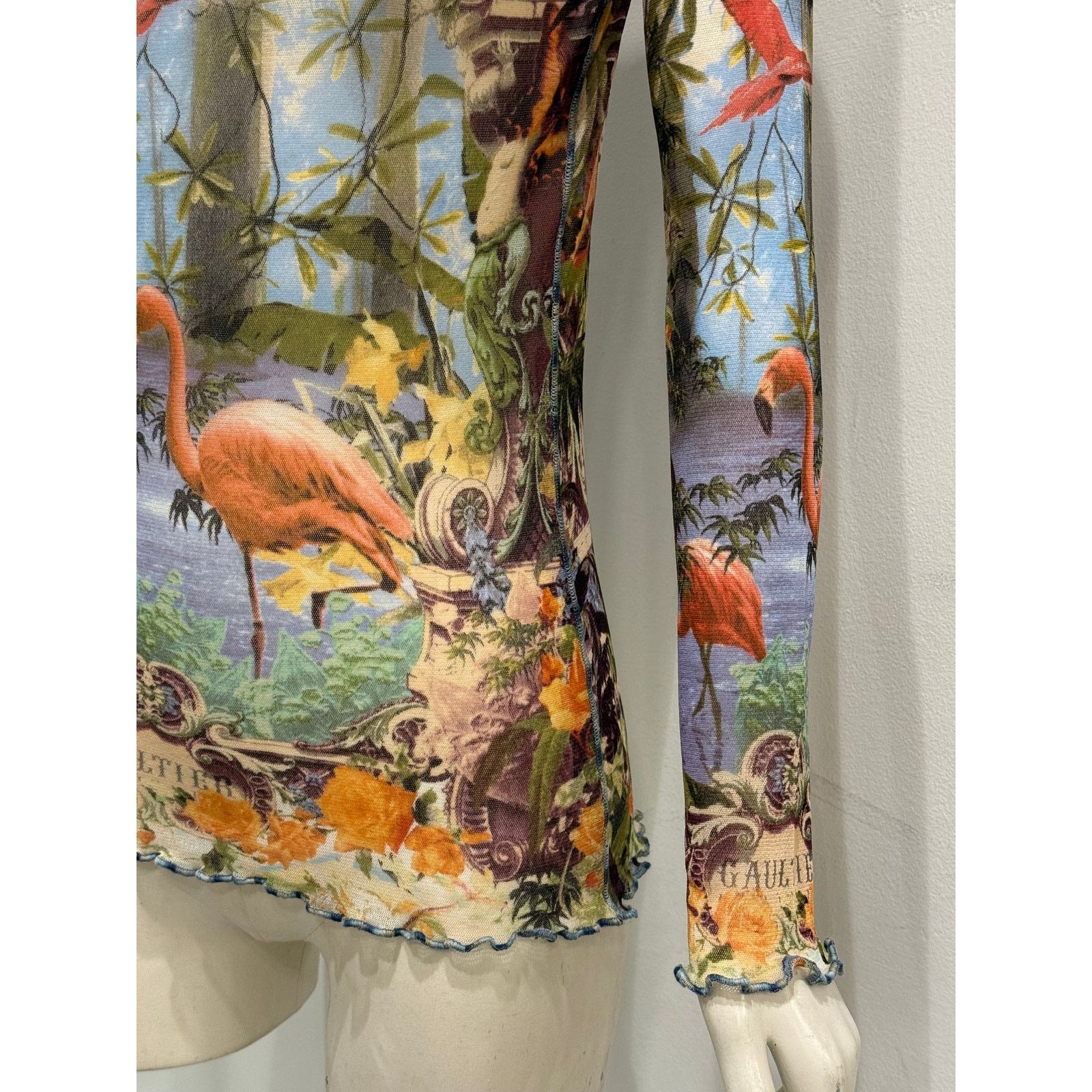 Jean Paul Gaultier S/S1999 Jean Paul Gaultier flamingo tropical dress Size XL / US 12-14 / IT 48-50 - 7 Thumbnail