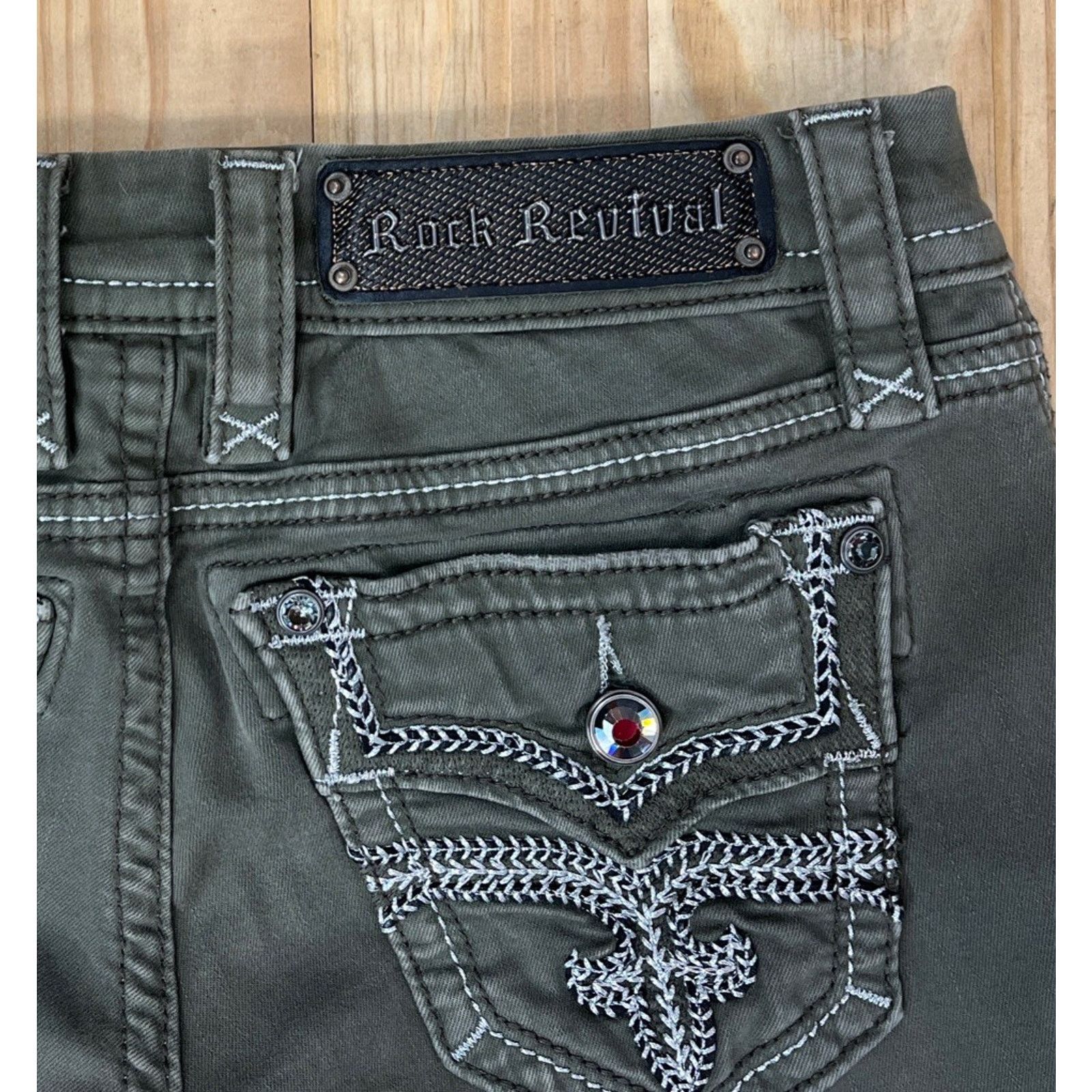Rock Revival Rock Revival Betty Skinny Jeans Rhinestones Sequin Embellish Size 25" / US 0 / IT 36 - 5 Thumbnail