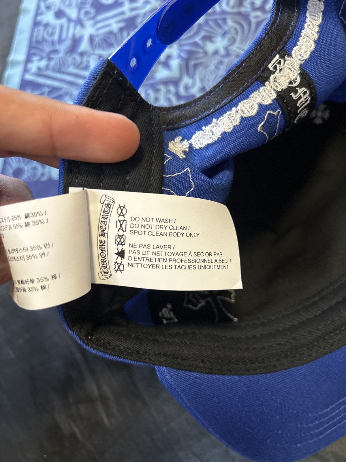 Chrome Hearts Chrome Hearts Blue/White Patches BaseBall Hat. Size ONE SIZE - 5 Thumbnail