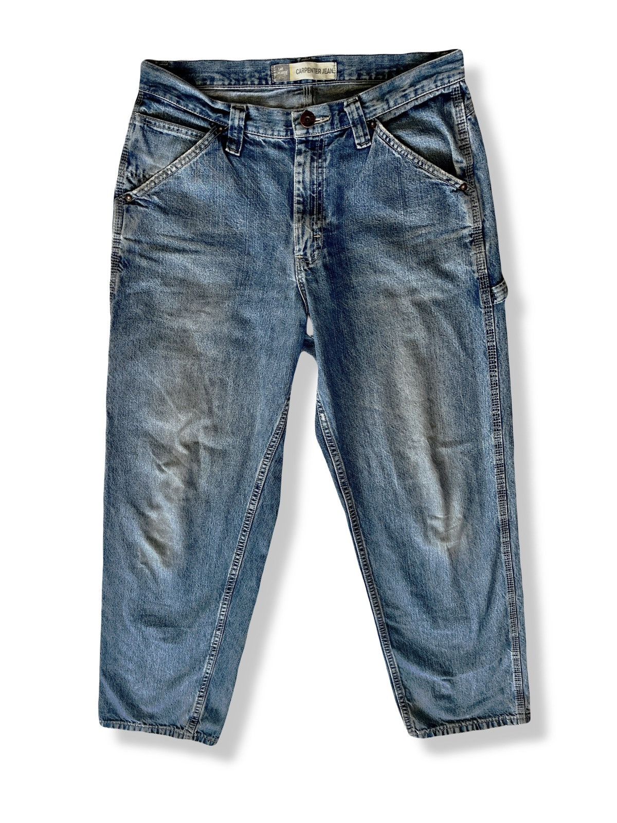 Lee Vintage Y2K Lee Dungaree Faded Jeans Size US 33 - 1 Thumbnail