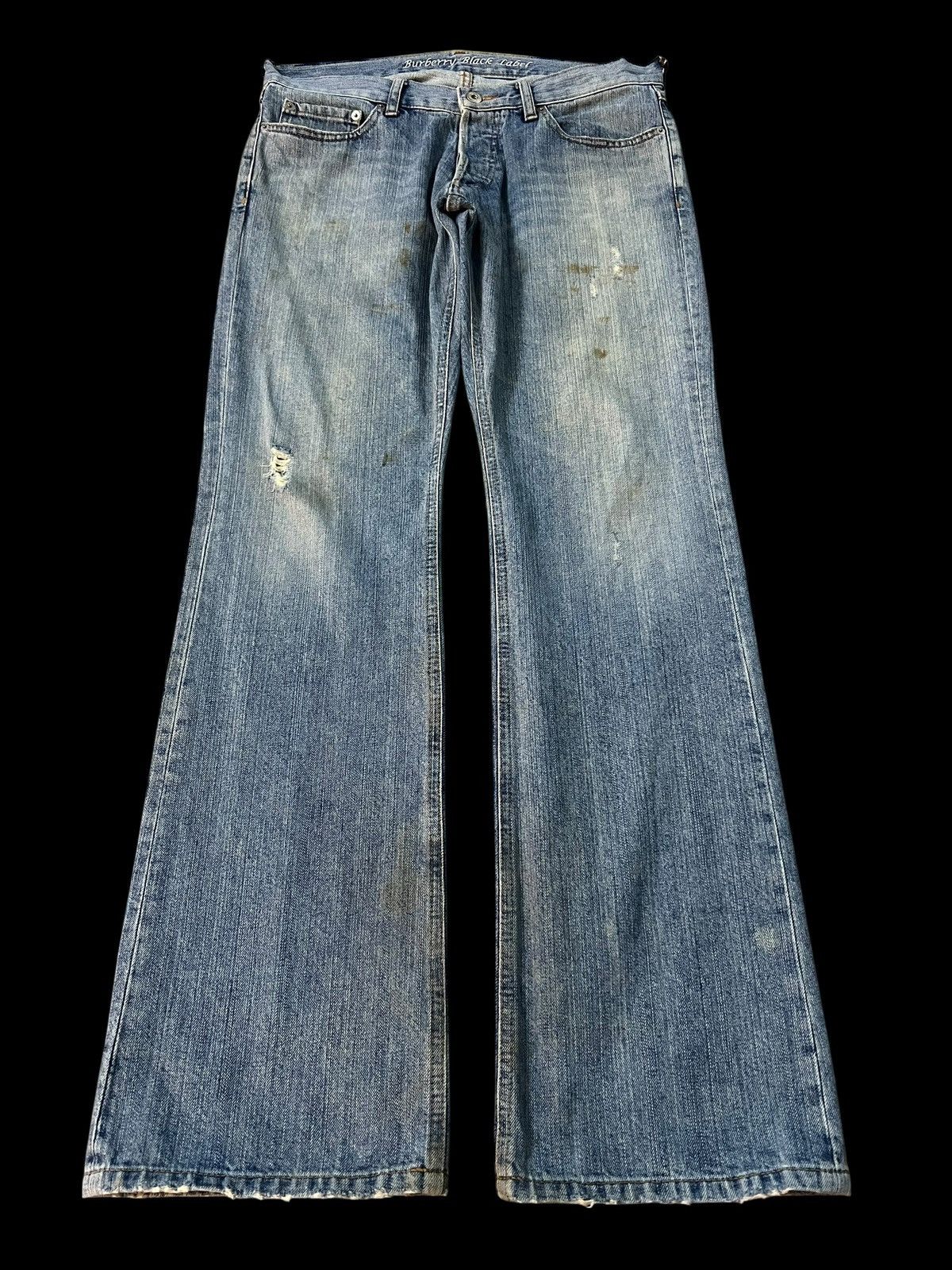 Burberry 💥Flare💥Burberry Black Label Distressed Faded Jean Size US 33 - 1 Thumbnail