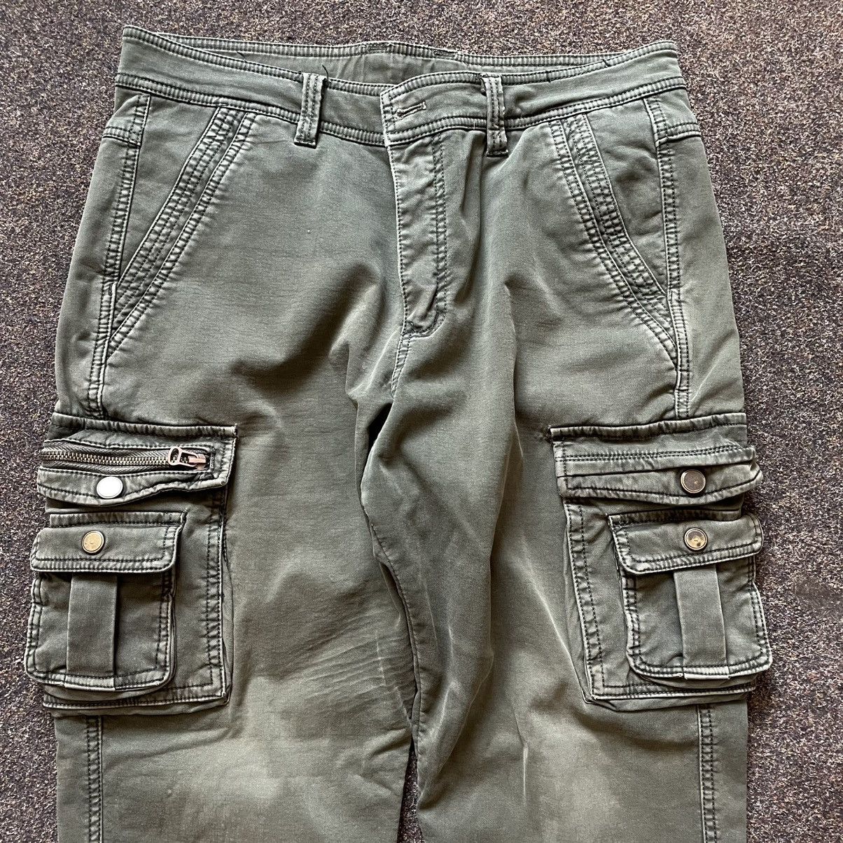 Vintage Vintage 90s Y2K Baggy Cargo Pants Khaki Streetwear Washed 31 Size 31" - 3 Thumbnail