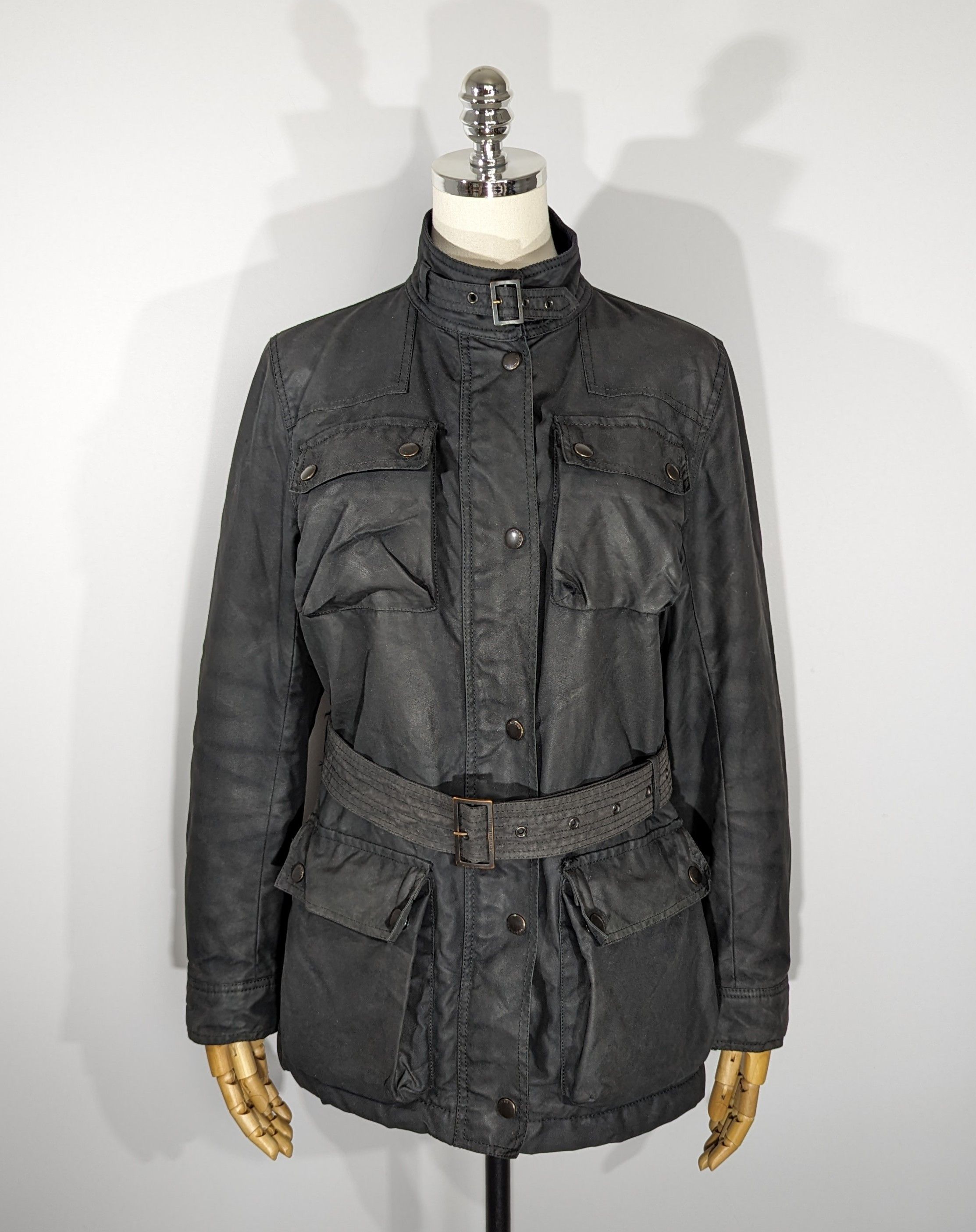 Burberry BURBERRY London Women's Biker Jacket Belted Made In England Size M / US 6-8 / IT 42-44 - 1 Thumbnail