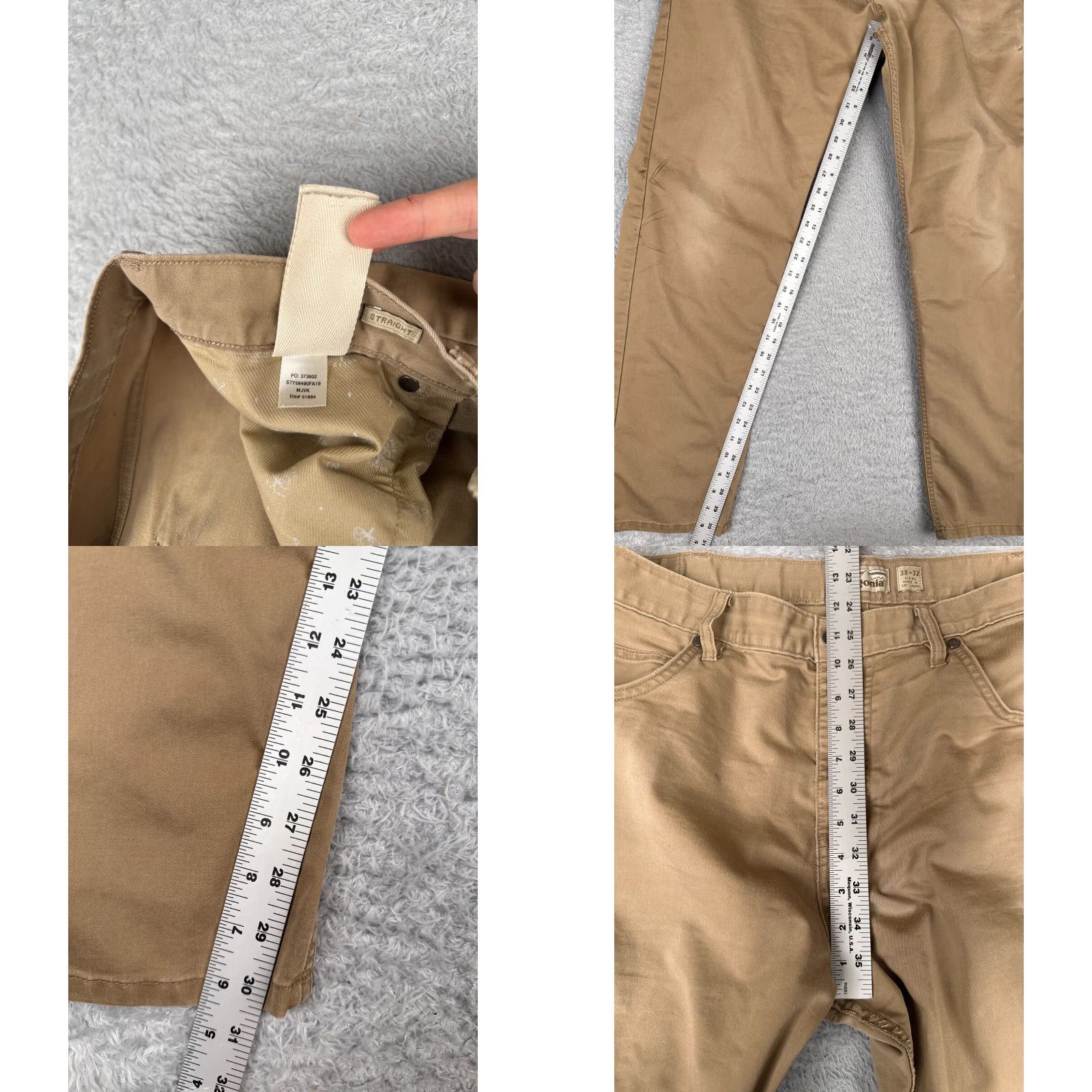 Patagonia Patagonia Jeans Mens 38 Beige Denim Performance Twill Jeans Regular Cotton Blend Size US 38 / EU 54 - 8 Thumbnail