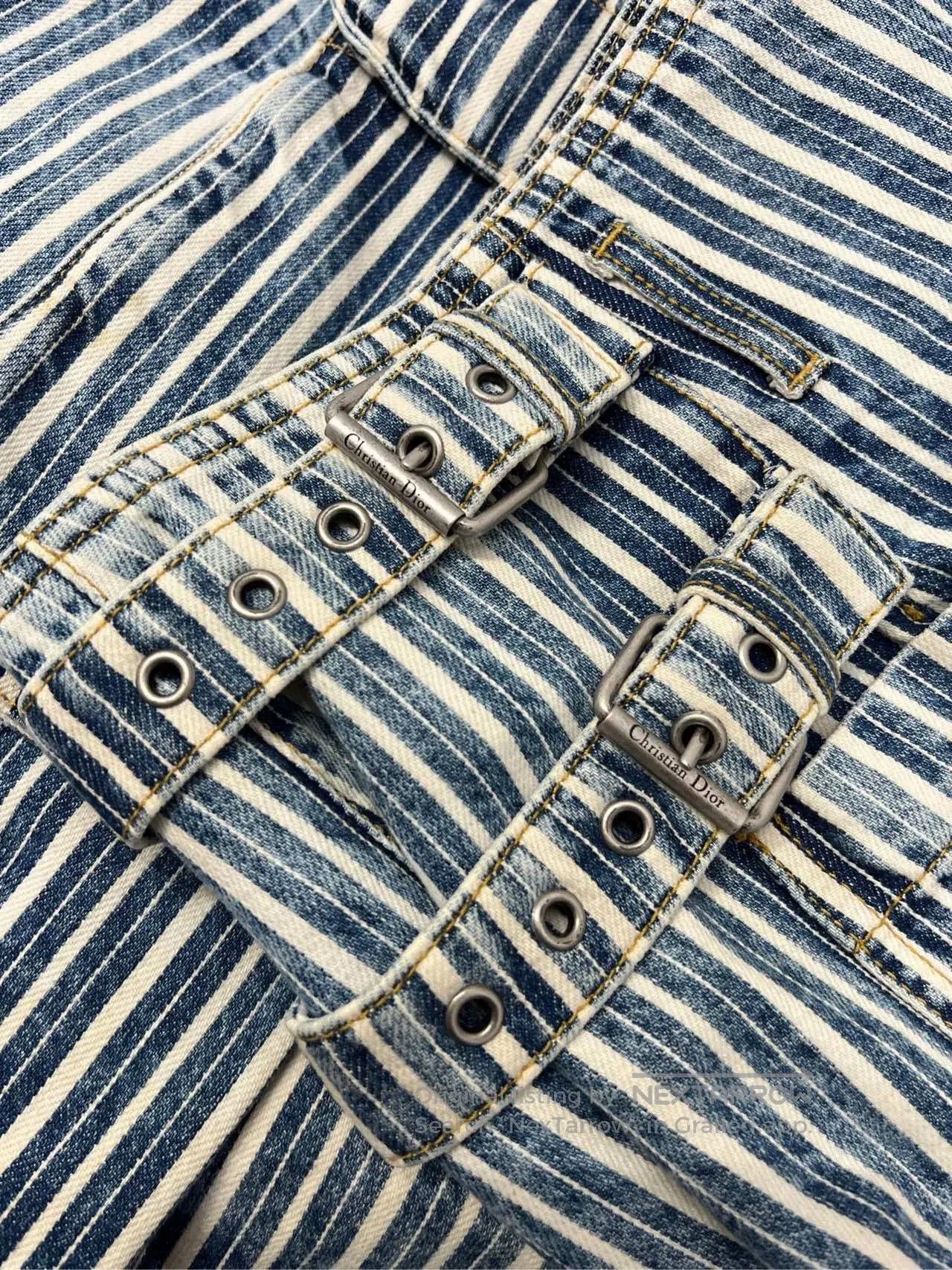 Dior dior striped denim mini skirt size 36. Size US 36 / EU 52 - 3 Thumbnail