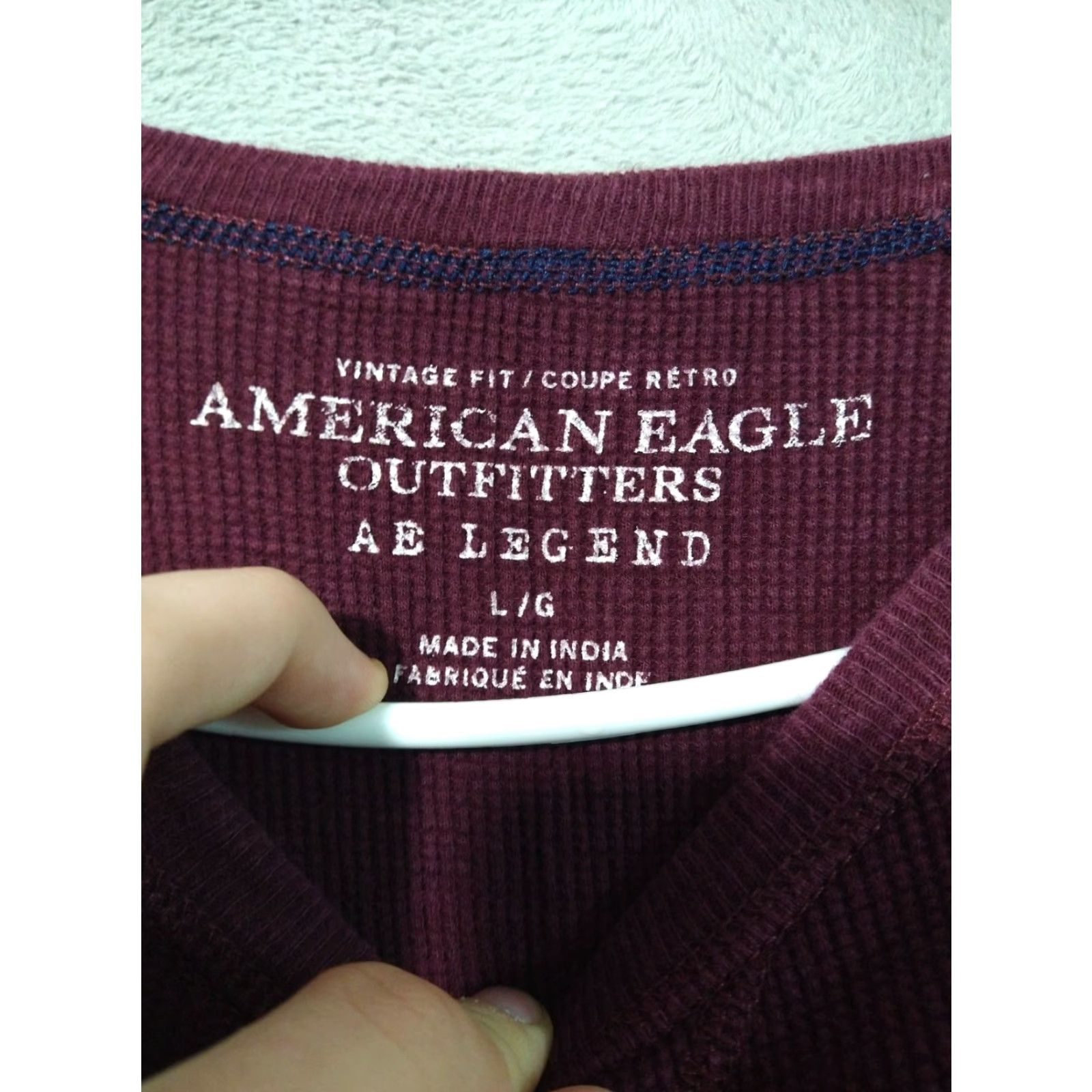 American Eagle Outfitters American Eagle Outfitters Long Sleeve Thermal Shirt Mens Large Red Classic Fit Waffle Knit Size US L / EU 52-54 / 3 - 5 Thumbnail