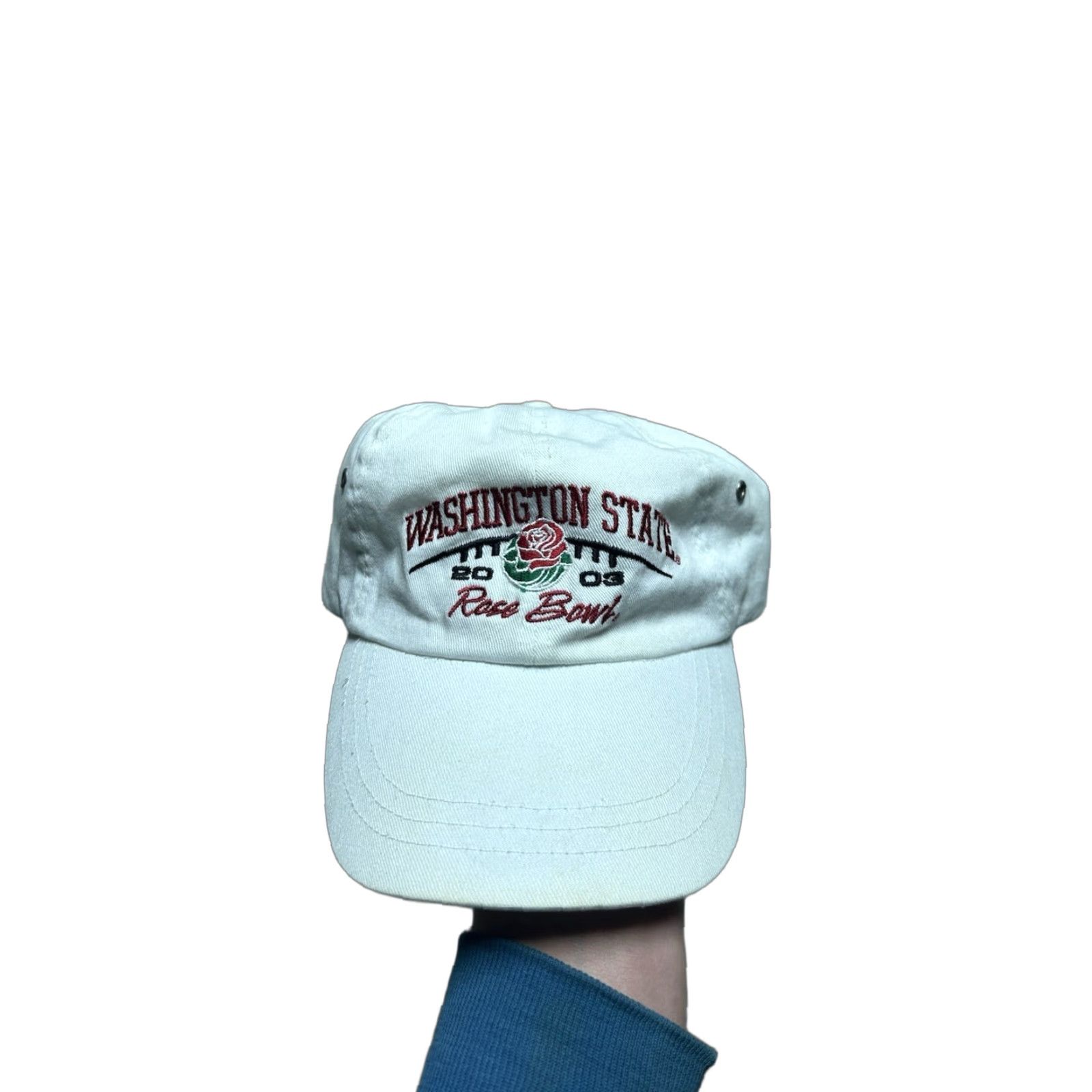 Vintage VINTAGE Washington State Cougars Rose Bowl 2003 White Pink Adjustable Strapback Hat Cap Baseball Cap Mens Size ONE SIZE - 1 Thumbnail