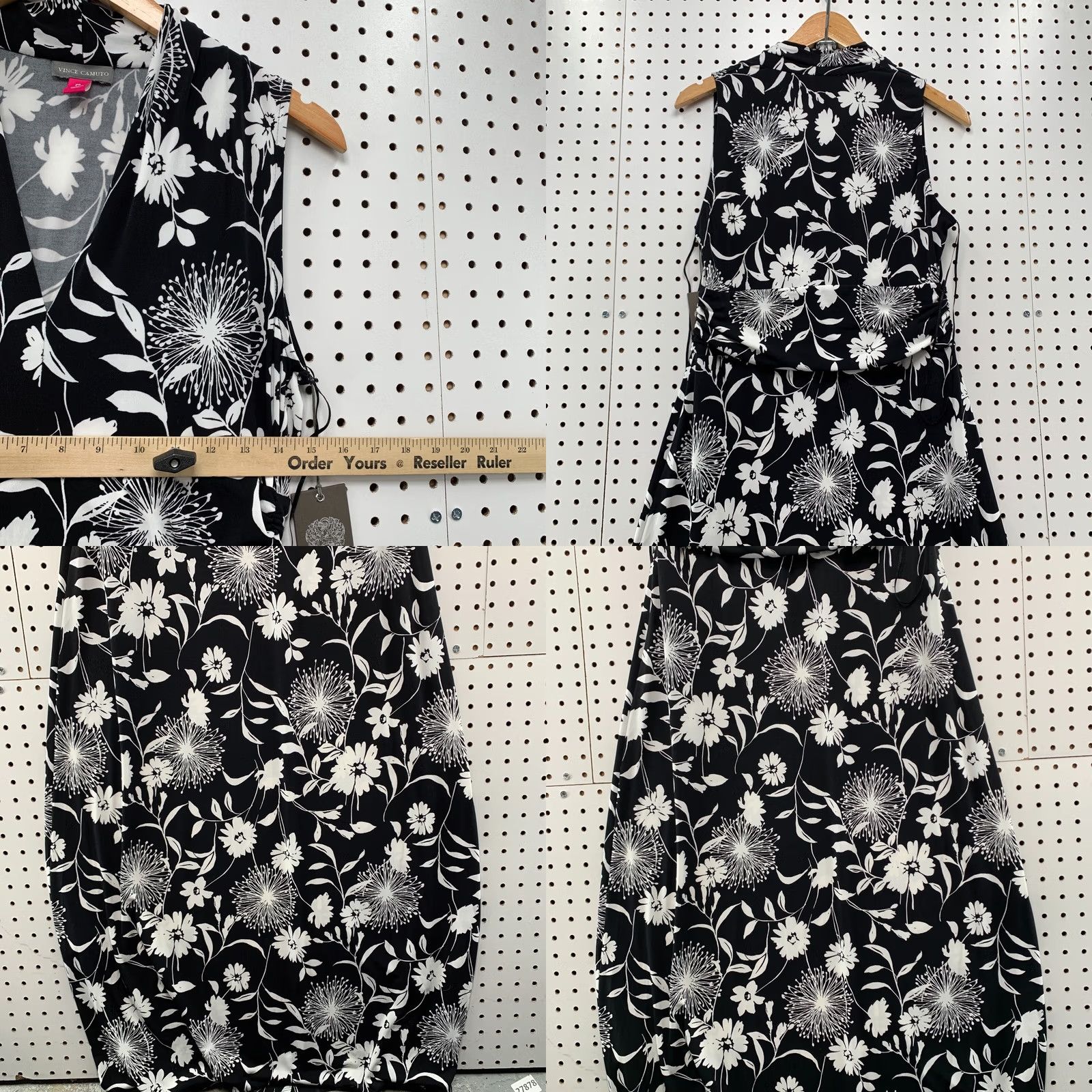 Vince Camuto Vince Camuto Maxi Slip Dress Black Floral L Petite Large Womens Dress Size L / US 10 / IT 46 - 9 Thumbnail