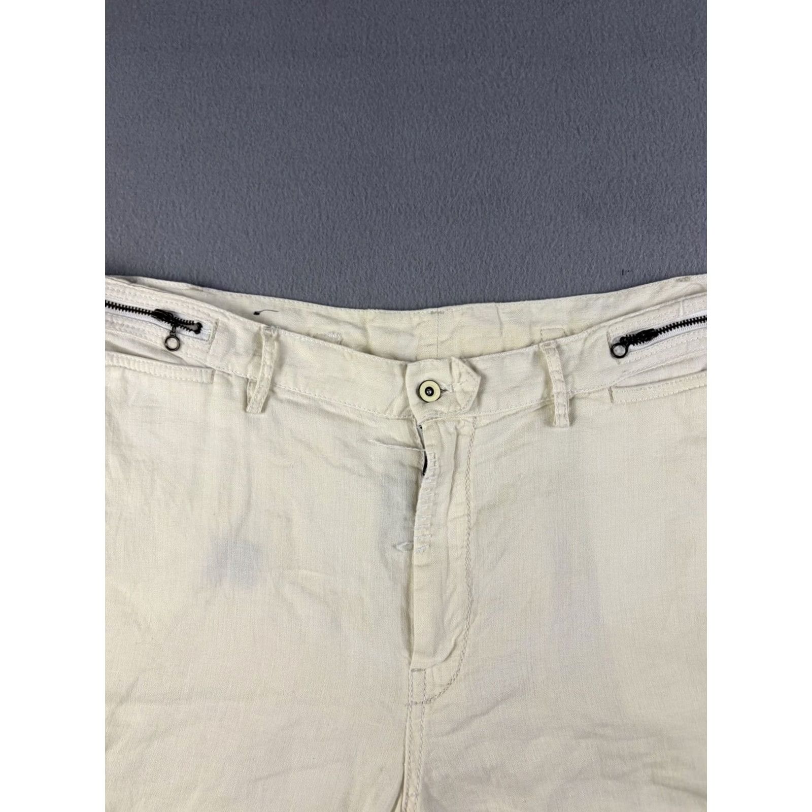 Polo Ralph Lauren VINTAGE Polo Ralph Lauren Chino Shorts Men 38 White Linen Silk Blend Chain Zip Shirt? Size US M / EU 48-50 / 2 - 2 Thumbnail