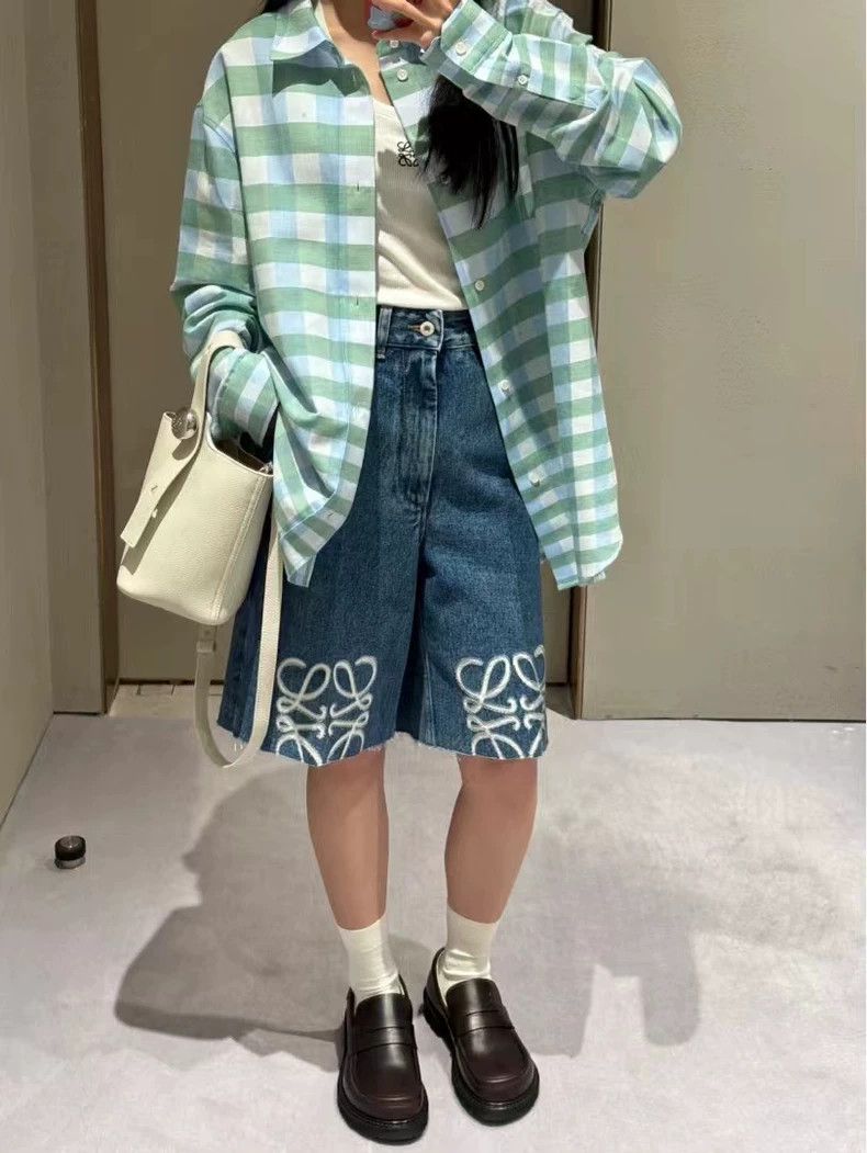 Loewe LOEWE Blue and green plaid shirt Size XS / US 0-2 / IT 36-38 - 8 Thumbnail