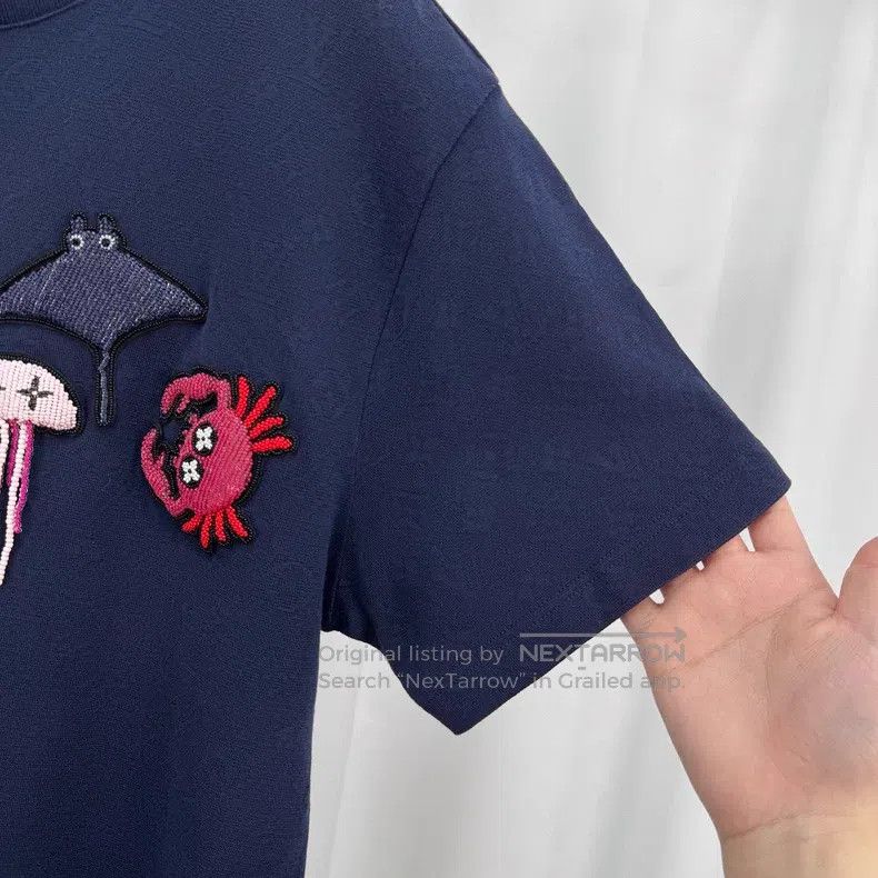 Louis Vuitton Louis Vuitton Dark Blue Ocean Beaded Short Sleeve Size US M / EU 48-50 / 2 - 4 Thumbnail