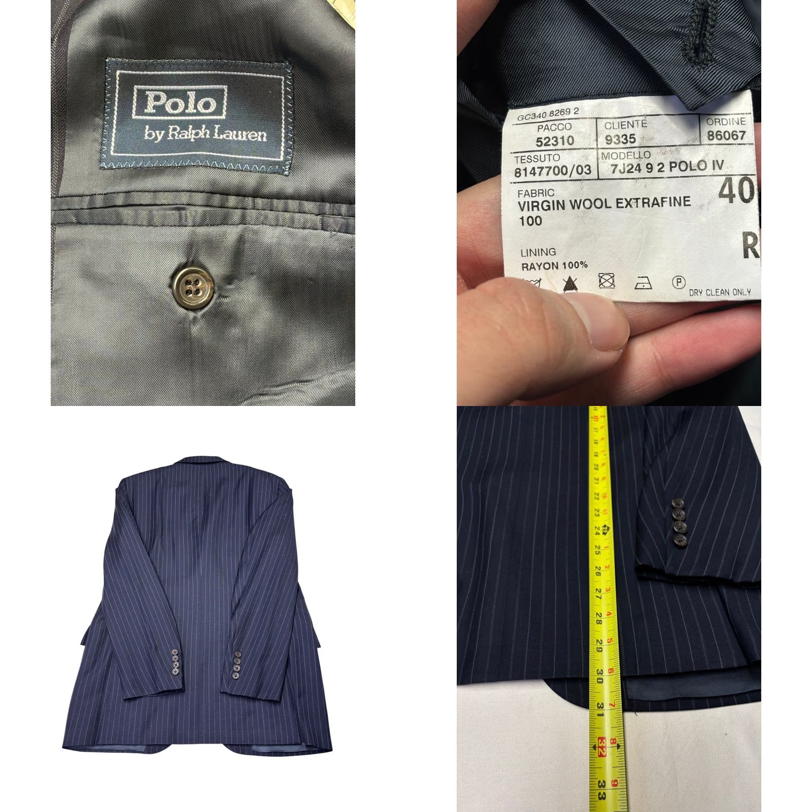 Polo Ralph Lauren Polo Ralph Lauren Blazer Navy Pinstripe Wool 2 Piece Italian Made 40R Classic Single-Breasted Mens Blazer Mens Navy Pinstripe Wool Blazer 40R Italy Size US L / EU 52-54 / 3 - 8 Thumbnail