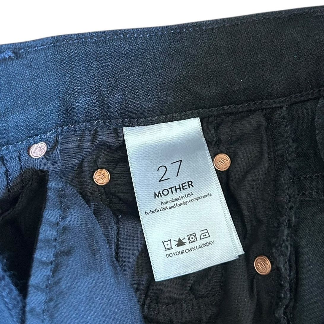 MOTHER MOTHER Black The Insider Crop Step Fray Jeans Sz 27 Size 27" / US 4 / IT 40 - 3 Thumbnail