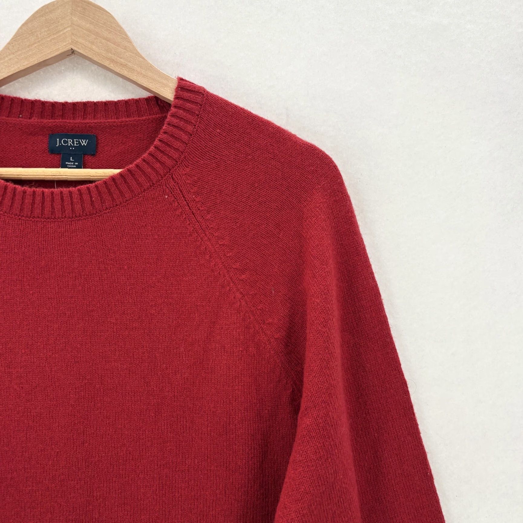 J.Crew J.Crew Sweater Mens Large Red Lambswool Blend Crewneck Knit Pullover Casual NWT Size US L / EU 52-54 / 3 - 2 Thumbnail