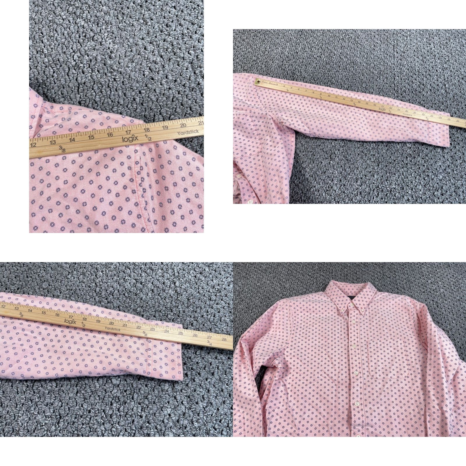 Abercrombie & Fitch Abercrombie & Fitch Geometric Pattern Shirt Large Pale Pink Long Sleeve Adult Size US L / EU 52-54 / 3 - 8 Thumbnail
