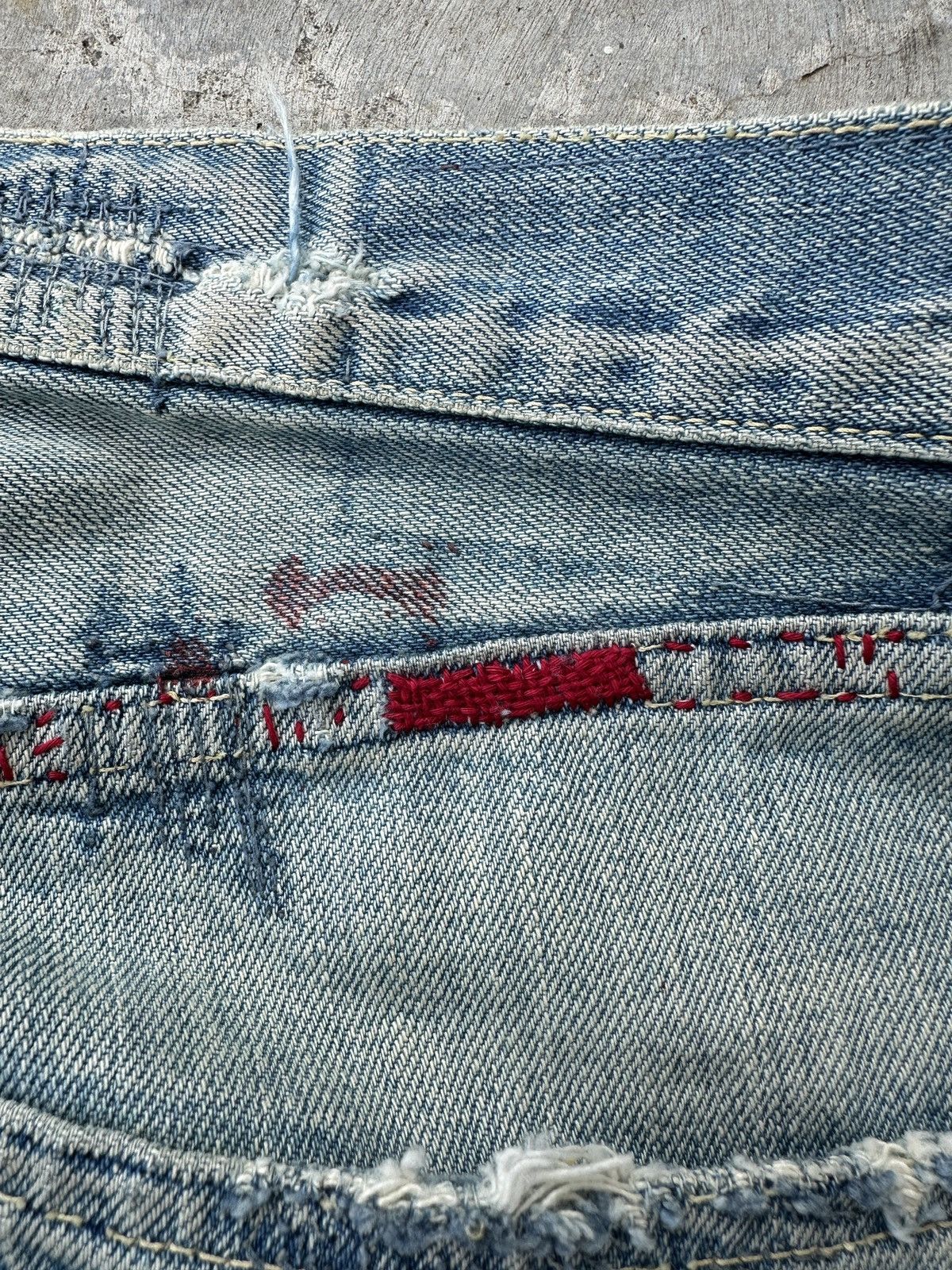 Kapital Kountry Boro Patchwork Denim Track pant Remake Size US 35 - 19 Thumbnail
