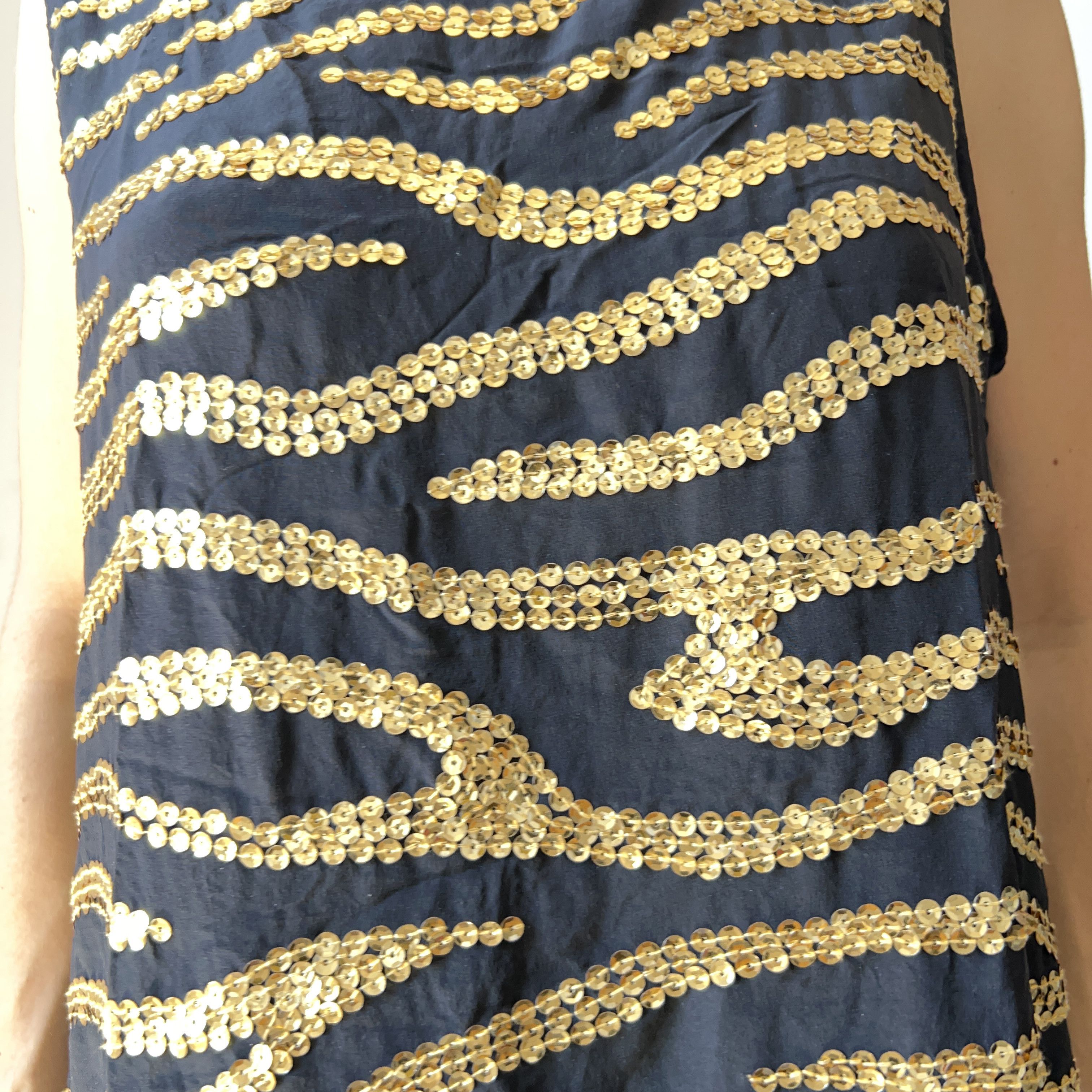Vintage Vintage Silk Sequin Top, Black Gold Zebra Print Size L / US 10 / IT 46 - 10 Thumbnail