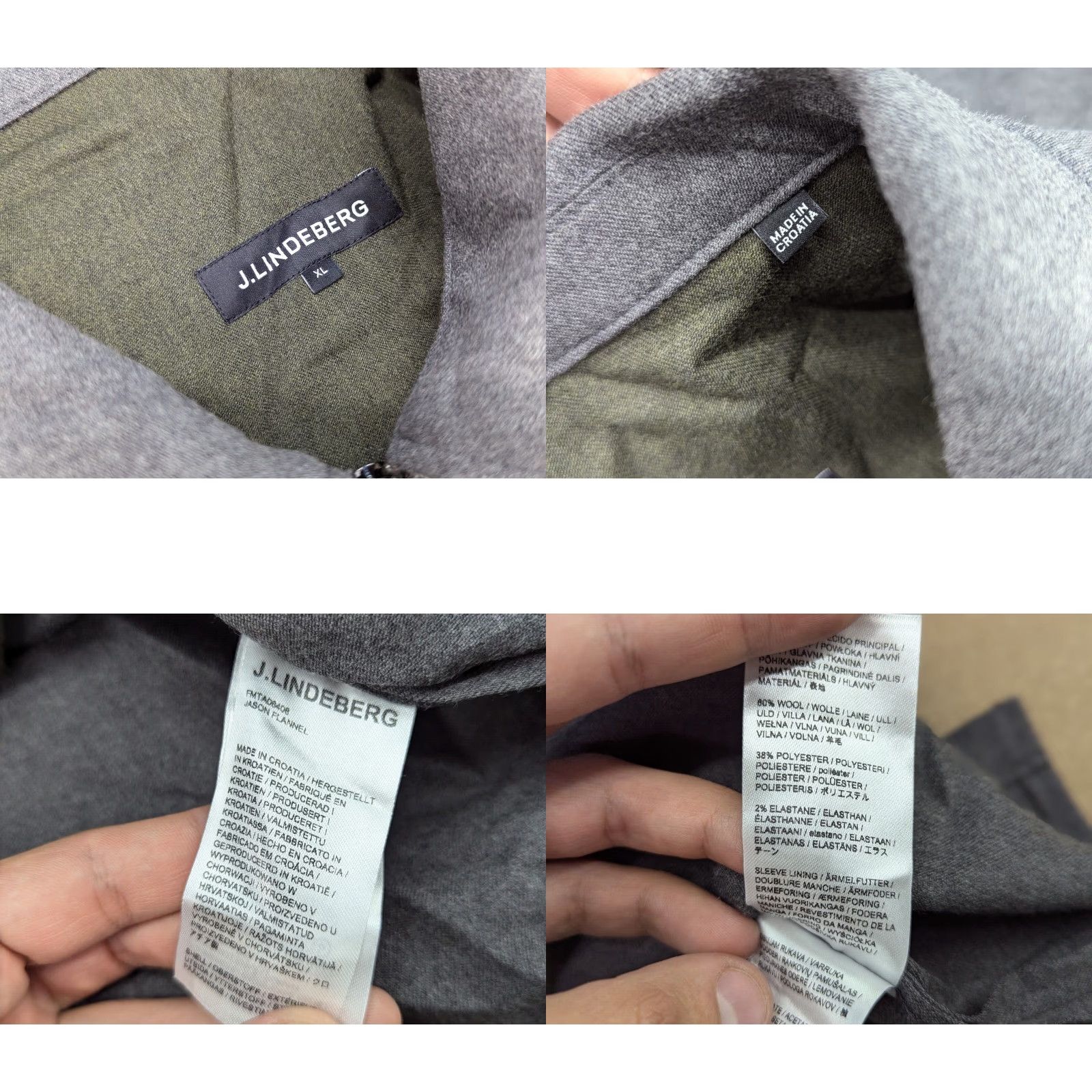 J.Lindeberg J Lindeberg JASON FLANNEL JACKET Wool Full Zip Mens XL Gray Size US XL / EU 56 / 4 - 8 Thumbnail