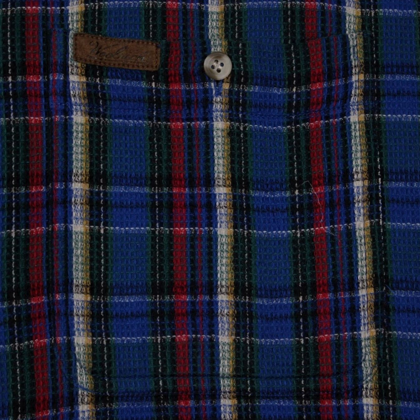 Vintage Woolrich Shirt Mens Large Atlantic Blue/Red/Green 100% Cotton S/S Button Up Size US L / EU 52-54 / 3 - 6 Thumbnail