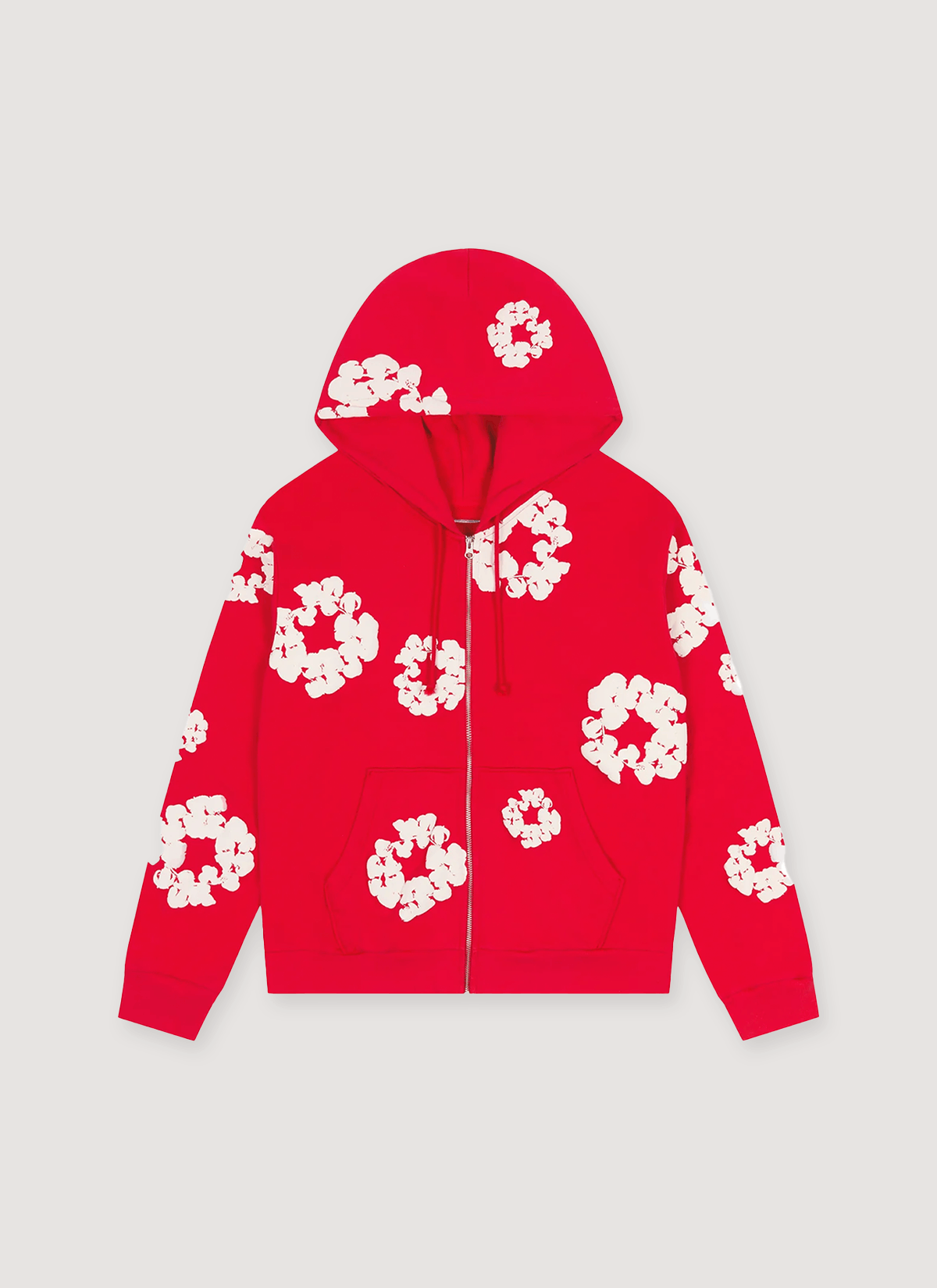 DENIM TEARS Cotton Wreath Zip Up Sweatshirt Red Size US L / EU 52-54 / 3 - 1 Thumbnail