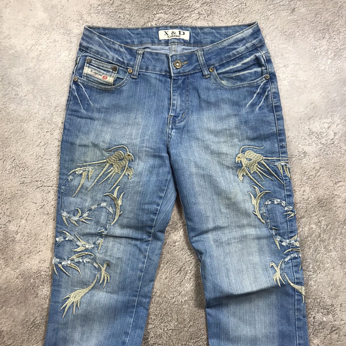 Vintage Vintage Y2K Distressed Flared Jeans Grunge Baggy Thrashed 29 Size 29" - 3 Thumbnail