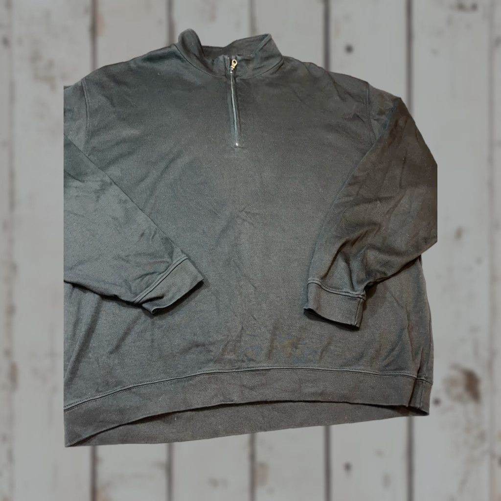 Vintage Scott Barber BLACK 1/4 Zip PIMA COTTON SWEATER Pullover Men Size 2XL Mock Neck Size US XXL / EU 58 / 5 - 1 Thumbnail