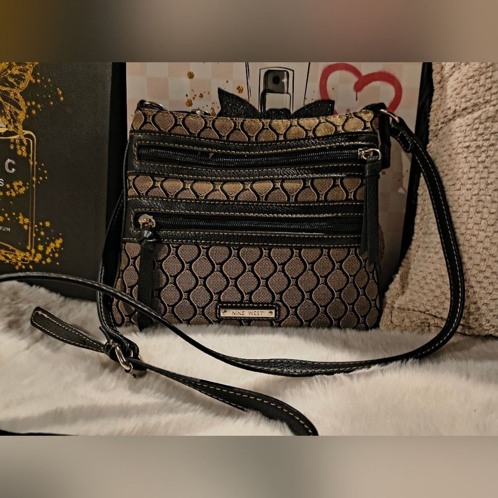 Nine West Elegant Nine West Black and Brown Crossbody Bag Size ONE SIZE - 3 Thumbnail