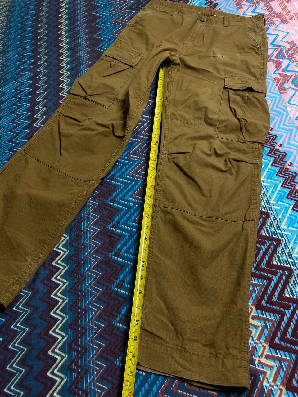 Carhartt × Japanese Brand Crazy Thrashed Carhartt Style Skater Jeans Baggy Skater Size US 31 - 9 Thumbnail