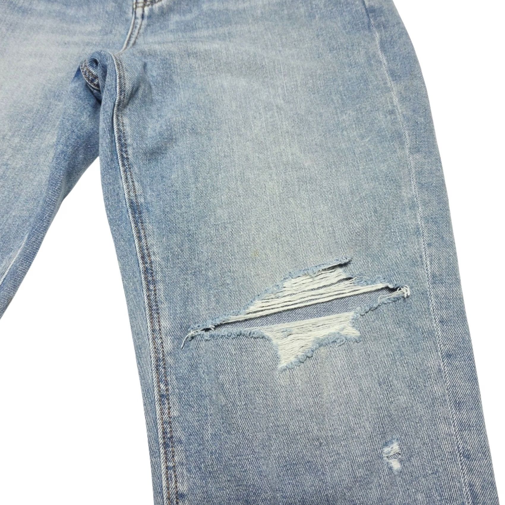 American Eagle Outfitters VINTAGE American Eagle Outfitters Mom Straight Jeans Light Wash Women’s Size 8 X-Short Distressed Size 30" / US 8 / IT 44 - 2 Thumbnail