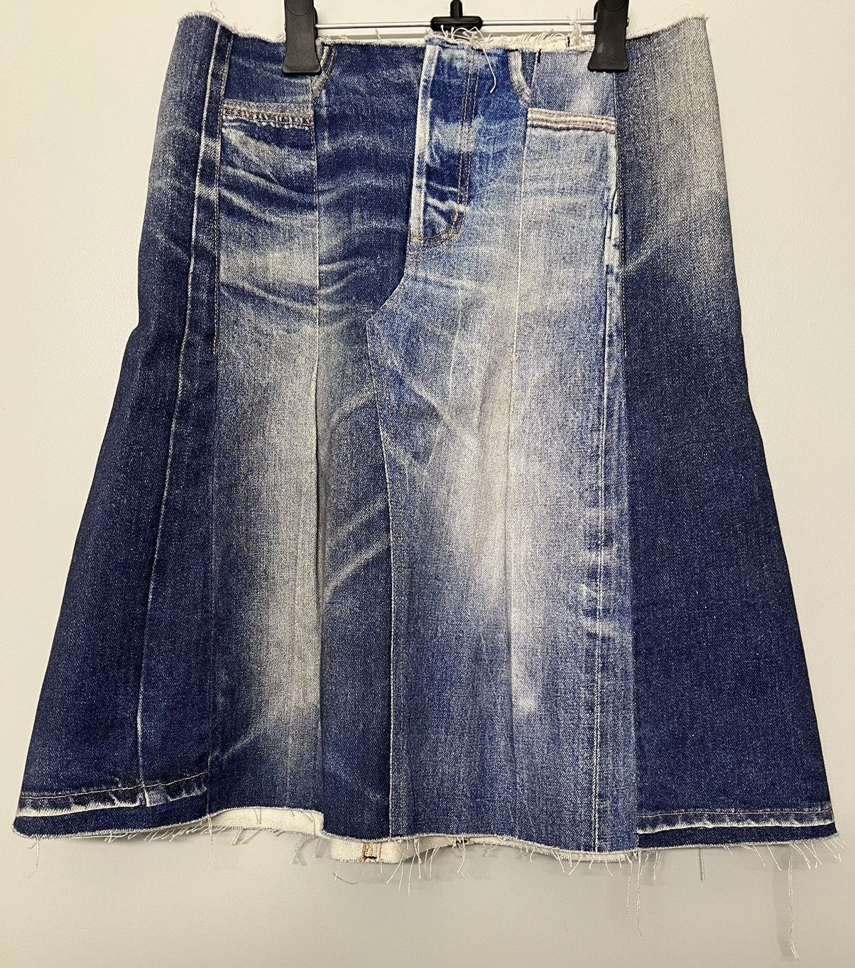 image of Our Legacy Pleated Wrap Skirt Night Aurora Denim in Blue, Women's (Size 27)