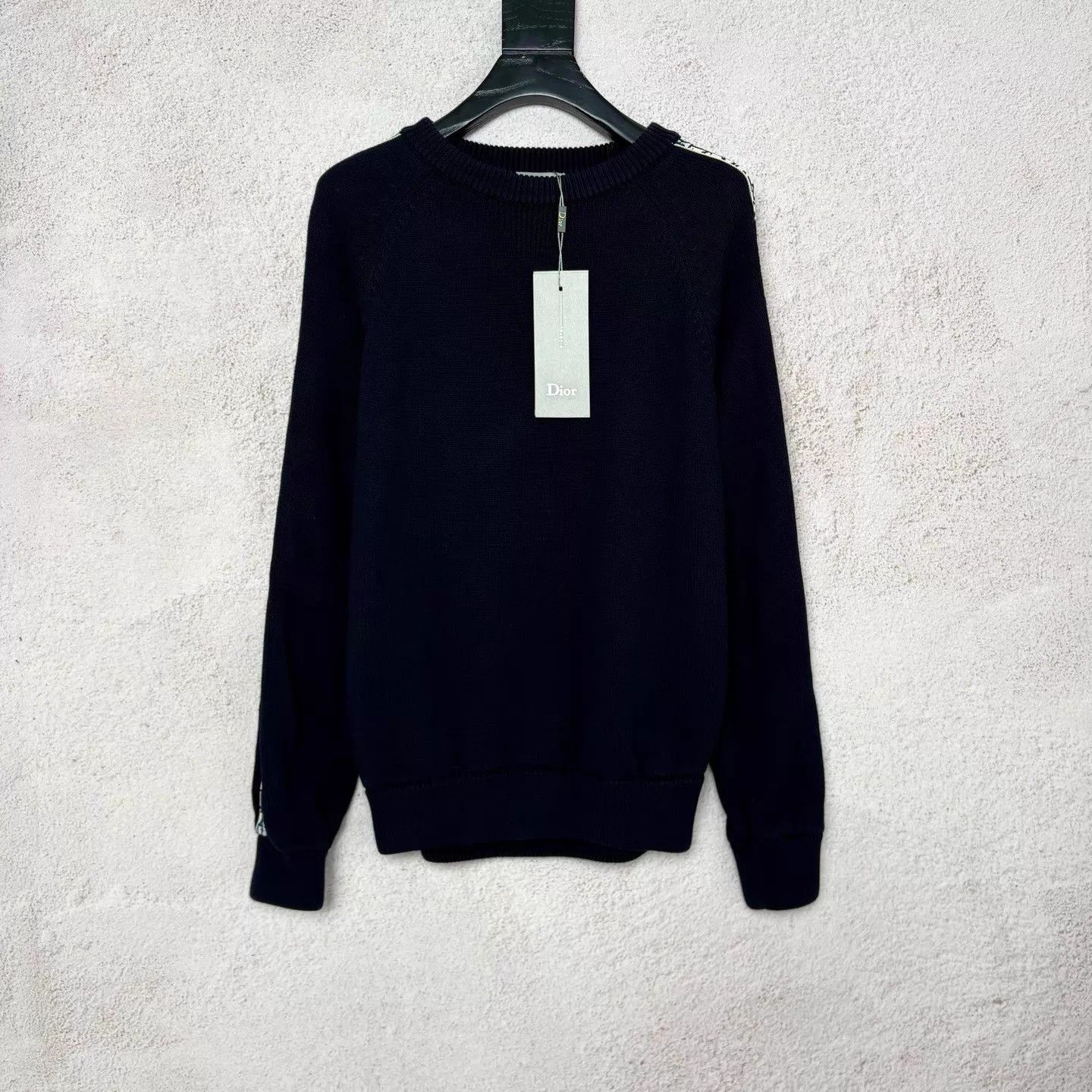Dior Dior Navy Blue Oblique Full Logo Knit Sweater M Size US M / EU 48-50 / 2 - 1 Thumbnail