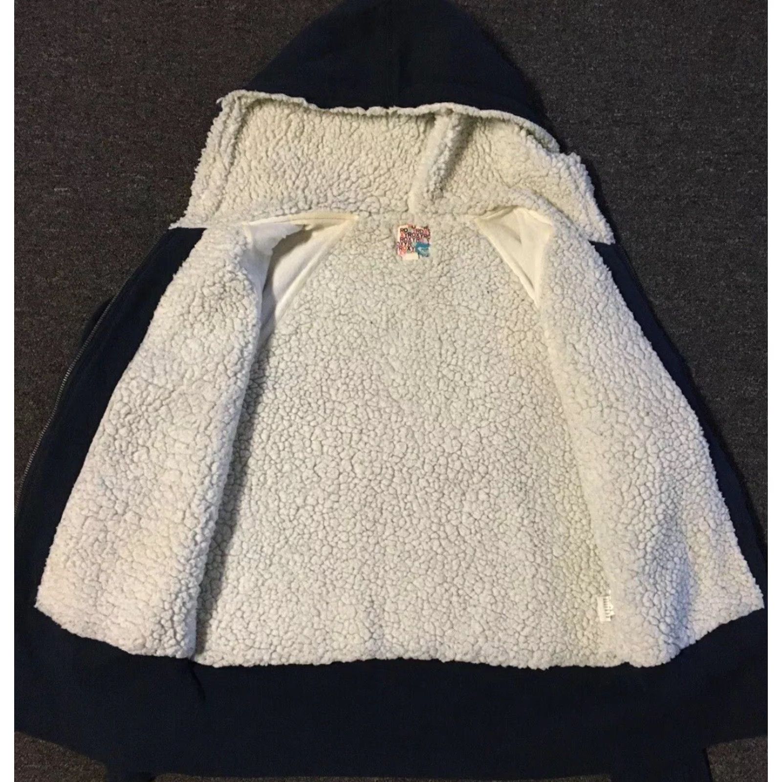 Quiksilver VINTAGE Quiksilver Roxy Faded Sherpa Lined Zip Hoodie Blue 90s Y2K Surf Skate Grunge Billabong OP Gotcha Women's Size L Mens Womens Size L / US 10 / IT 46 - 3 Thumbnail