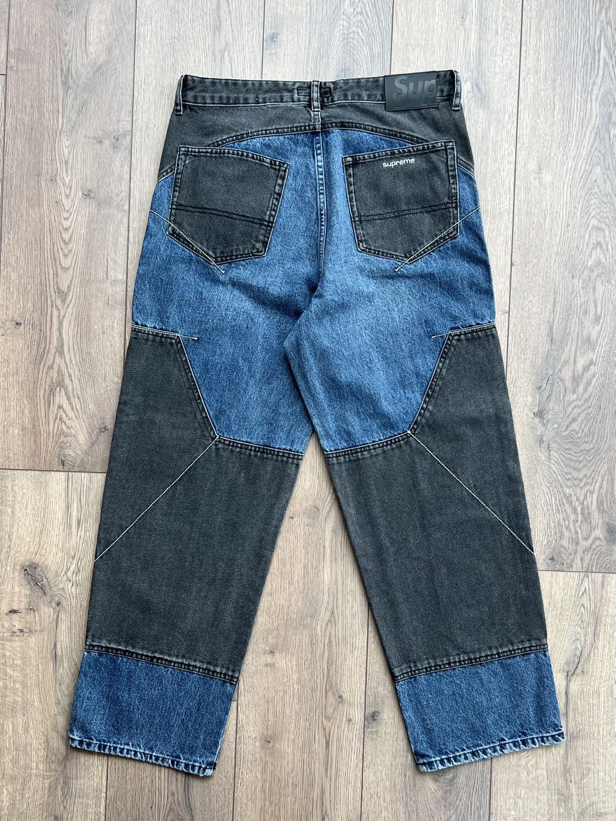 Supreme Supreme 2-Tone Paneled Denim Jeans “Black” 32 Size US 32 / EU 48 - 2 Thumbnail