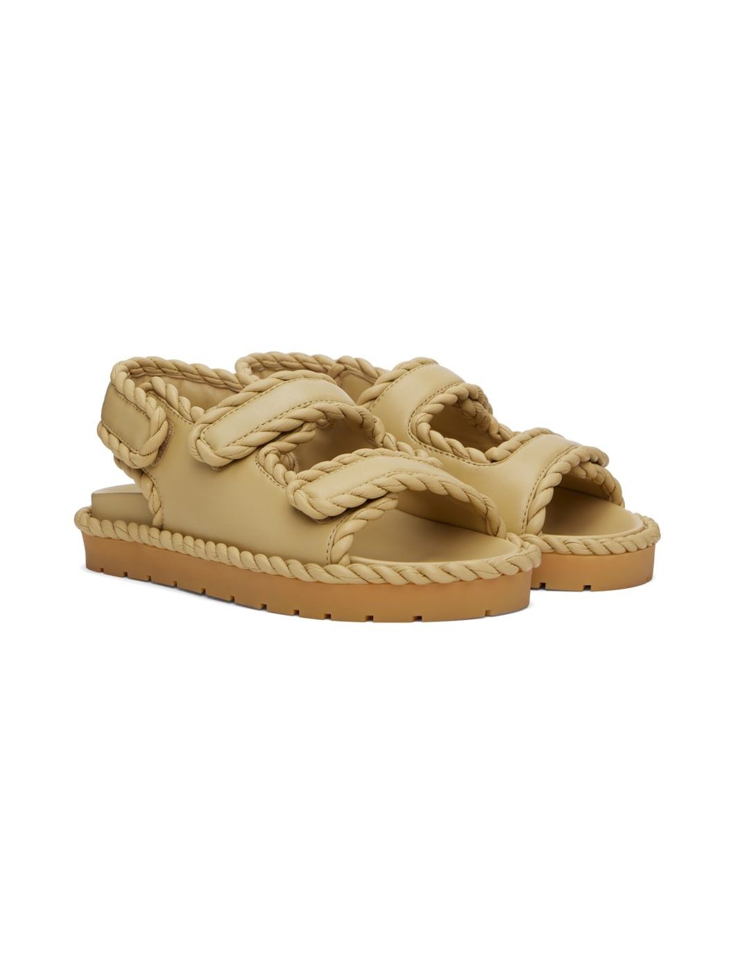 Bottega Veneta jack flat sandal beige Size US 8 / IT 38 - 1 Thumbnail