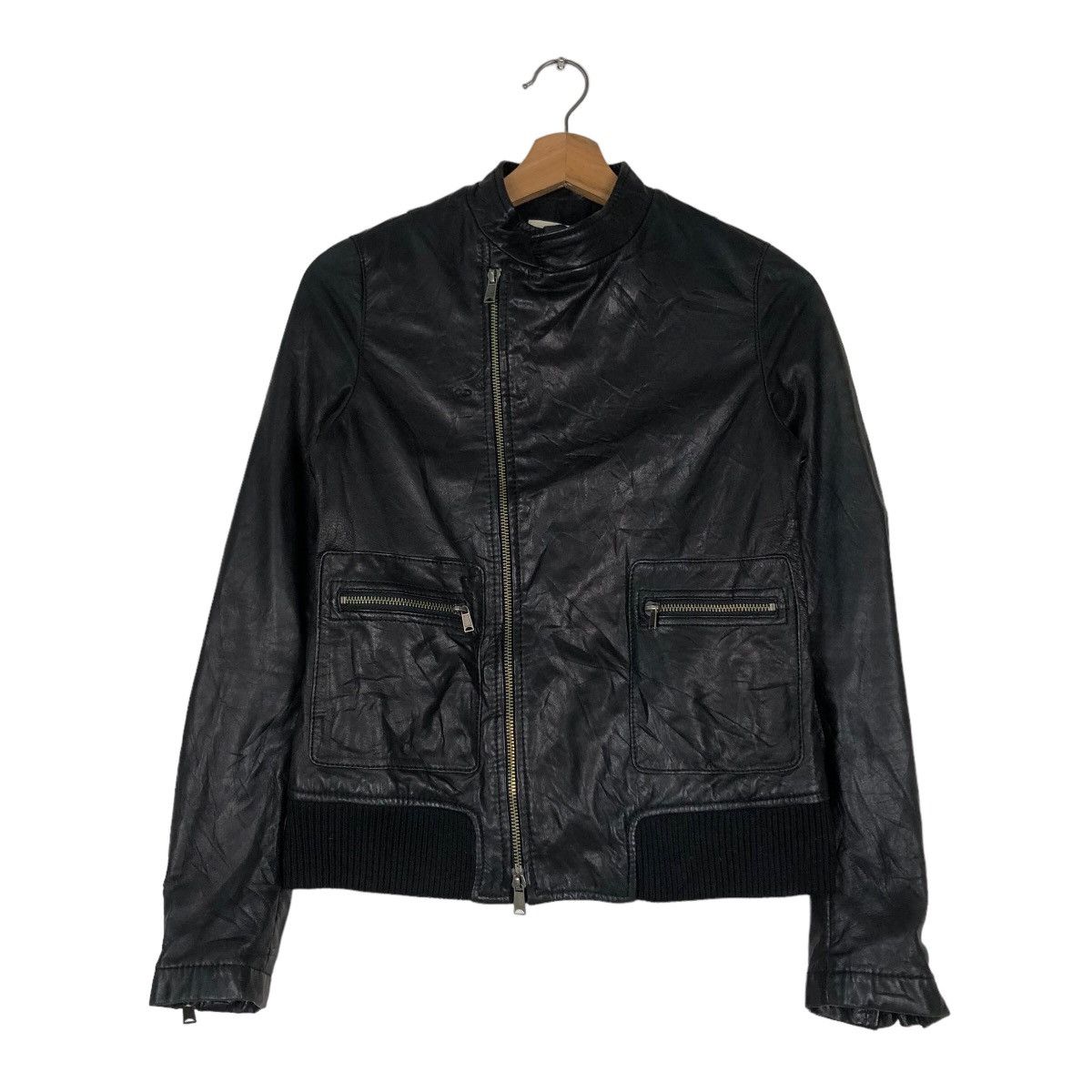 Issey Miyake 🔥Cropped Leather Biker Jacket Ships Japan Size US S / EU 44-46 / 1 - 1 Thumbnail