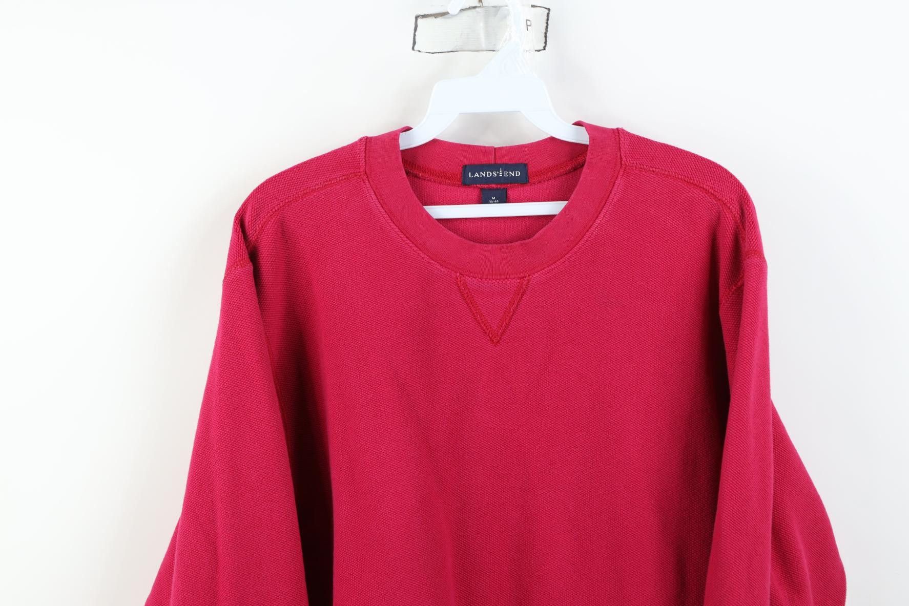 Lands' End Vintage 90s Lands End Thermal Knit Crewneck Sweater Pink Size US M / EU 48-50 / 2 - 2 Thumbnail
