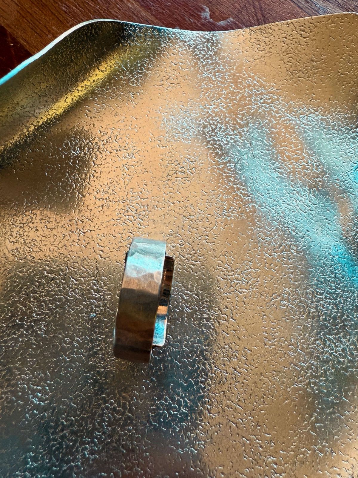 Other Handcrafted Sterling Silver Hammered Band – Unisex Size ONE SIZE - 5 Thumbnail