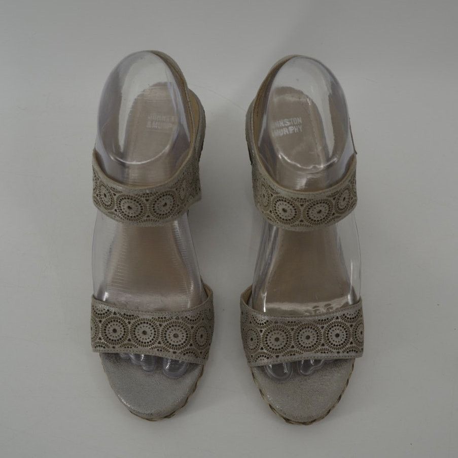 Johnston & Murphy Johnston & Murphy Wedge Sandals Gray Cutout Espadrille 7.5 Size US 7.5 / IT 37.5 - 8 Thumbnail