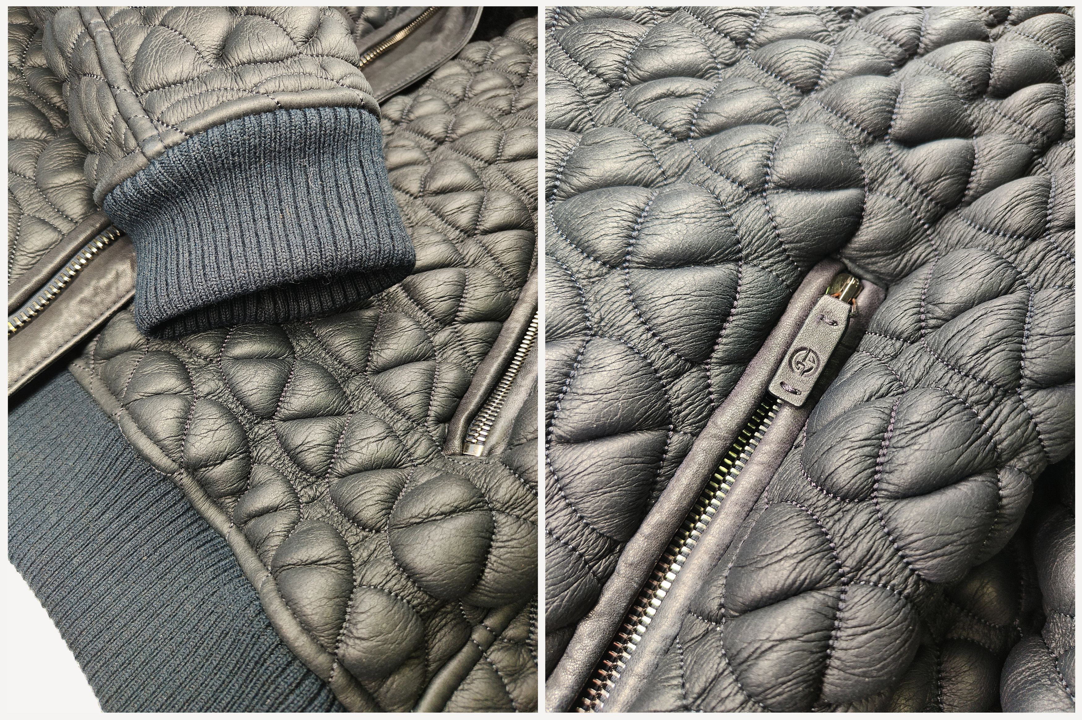 Giorgio Armani GIORGIO ARMANI _ QUILTED _ SHEARLING _ HOODED LEATHER Size US M / EU 48-50 / 2 - 7 Thumbnail