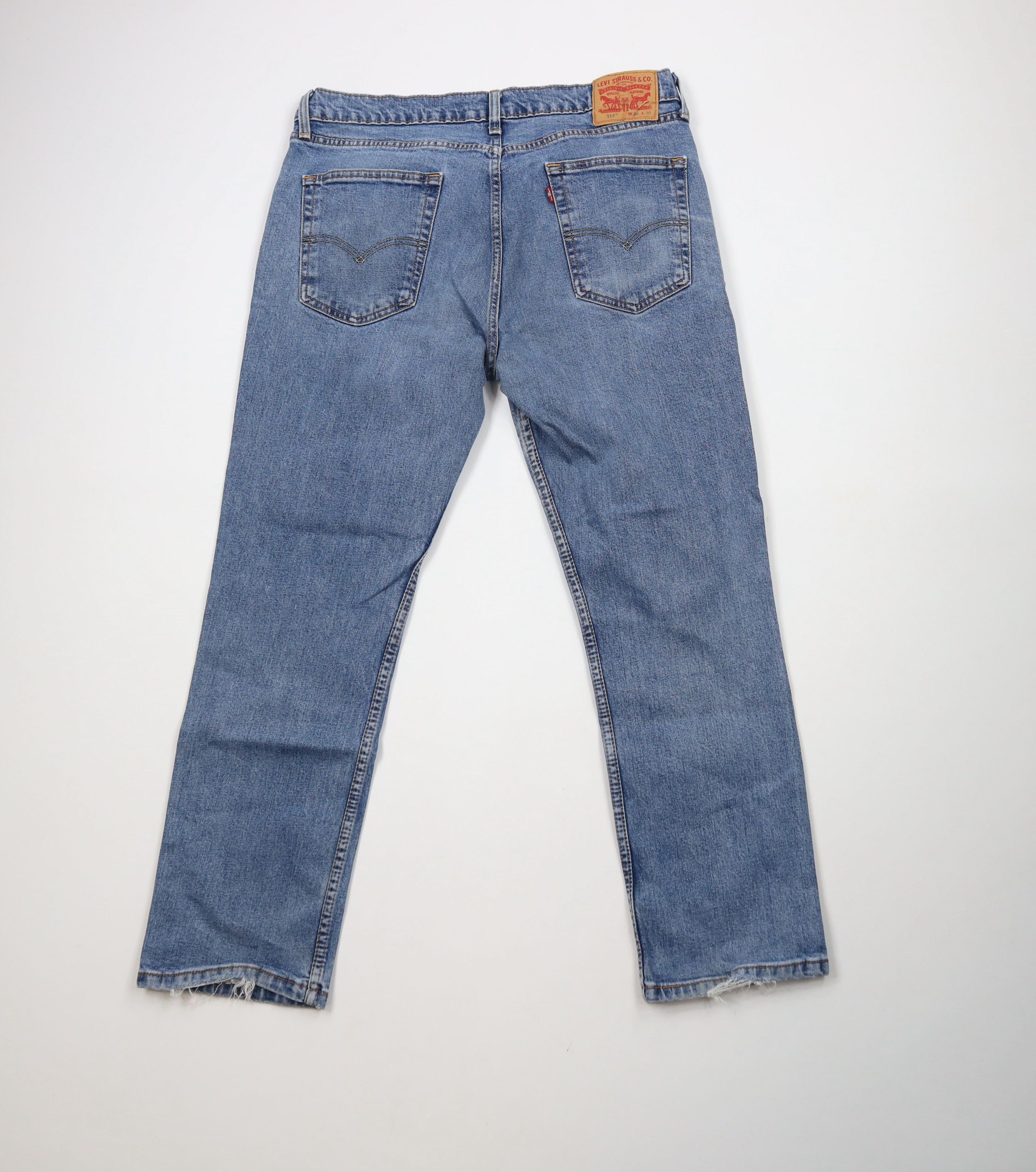 Levi's × Vintage Vintage Y2K Levis 514 Faded Straight Leg Denim Jeans Blue Size US 36 / EU 52 - 10 Thumbnail