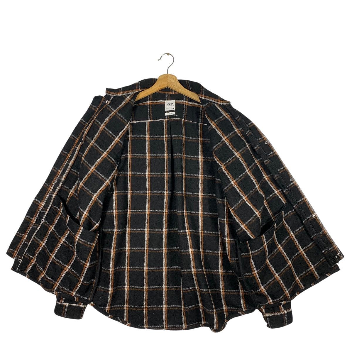 Zara Zara Relaxed Plaid Wool Zipper/Button Shirt Jacket XL Size Size US XL / EU 56 / 4 - 6 Thumbnail