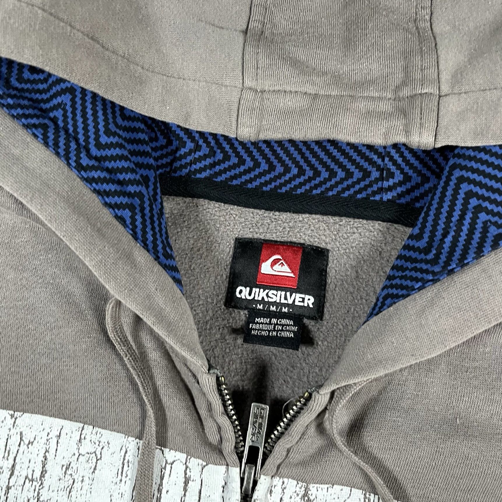 Quiksilver VINTAGE Quiksilver Hoodie Mens M Full Zip Surf Skate Grunge Sweatshirt Gray 90s Retro Logo Pockets Hooded Zipper Size US M / EU 48-50 / 2 - 4 Thumbnail