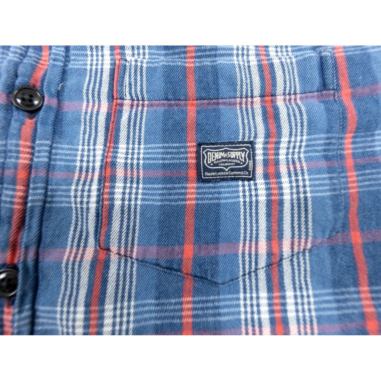 Vintage Denim & Supply Ralph Lauren Shirt Mens Small Blue Button-Up Long Sleeve Plaid Size US S / EU 44-46 / 1 - 3 Thumbnail