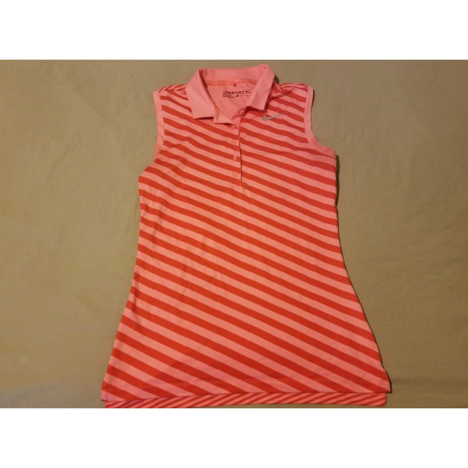 Nike Womens Nike Golf Sleeveless Polo Shirt XS Orange Athletic Shirt Size XS / US 0-2 / IT 36-38 - 2 Thumbnail