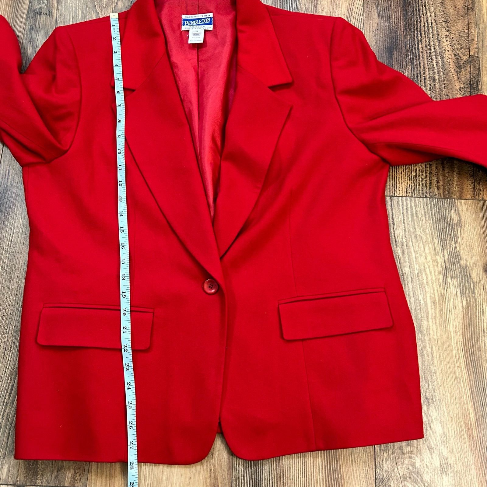 Pendleton × Vintage Vintage Pendleton Wool Blazer Red USA Made 16 Petite Size XXL / US 16-18 / IT 52-54 - 7 Thumbnail