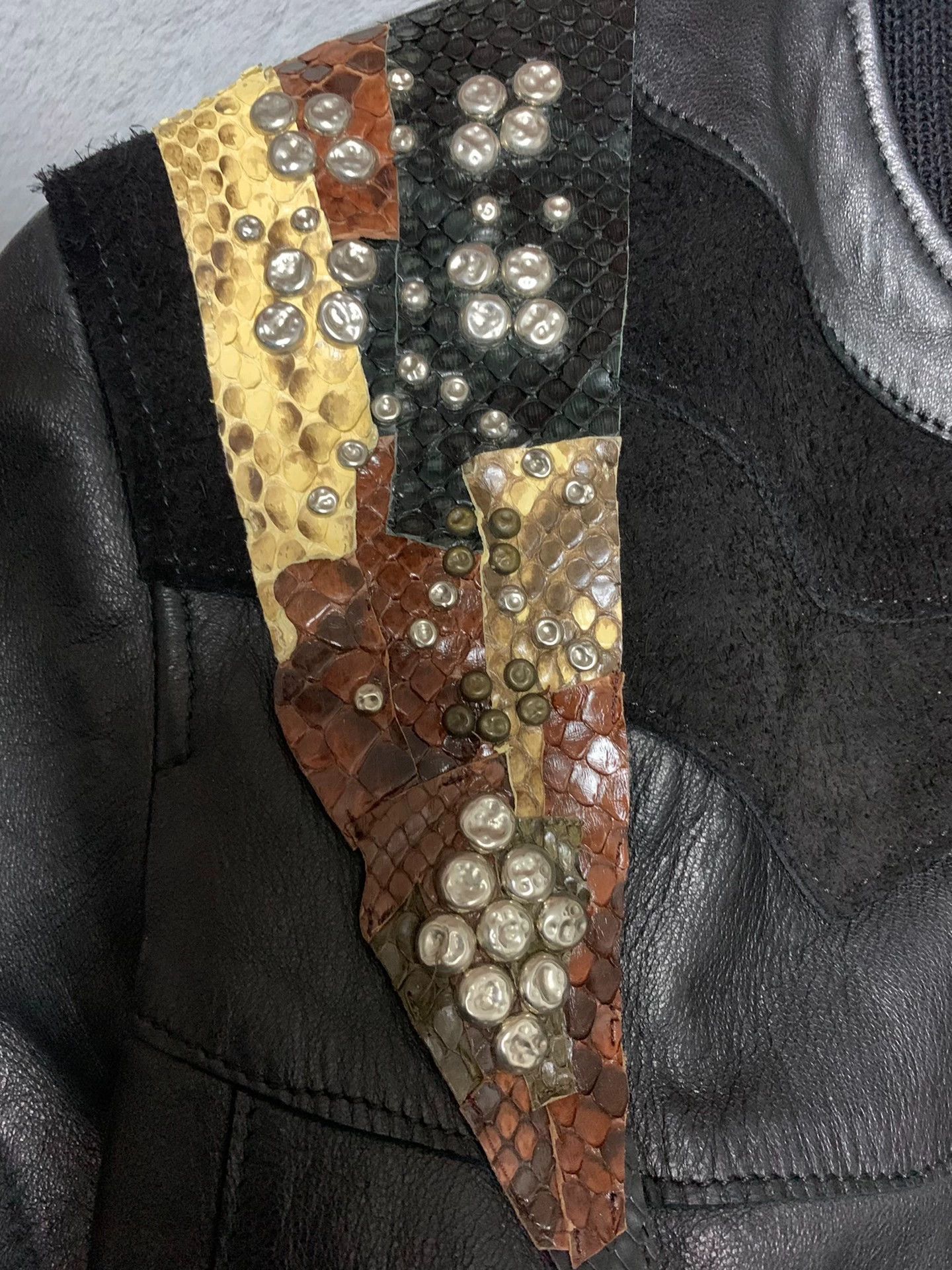 Saint Laurent Paris Saint Laurent 18ss Python Distressed Studs Bomber 48 Size US M / EU 48-50 / 2 - 6 Thumbnail