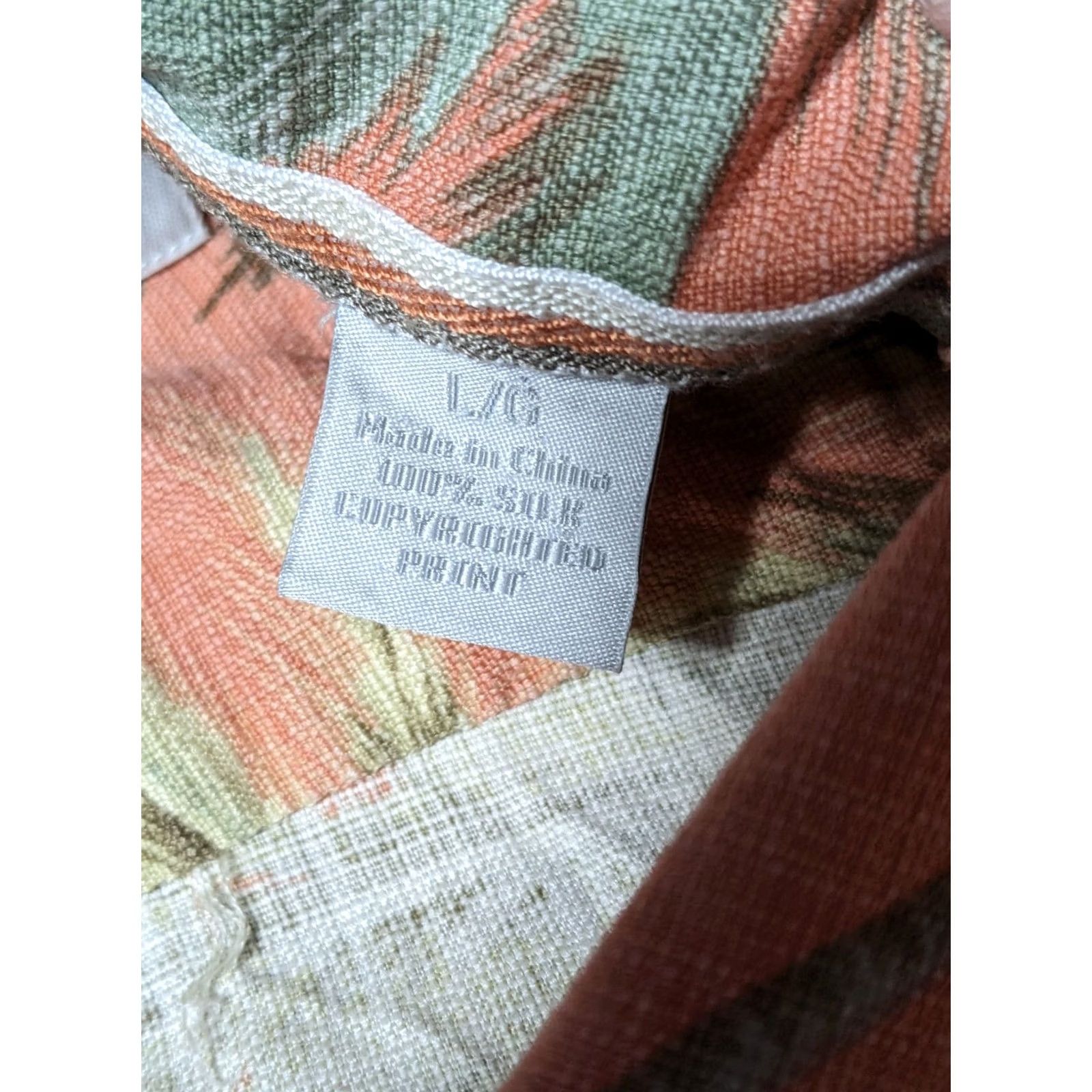 Tommy Bahama TOMMY BAHAMA Men Large Silk Orange Coconut Tree Print Hawaiian Shirt Size US L / EU 52-54 / 3 - 6 Thumbnail